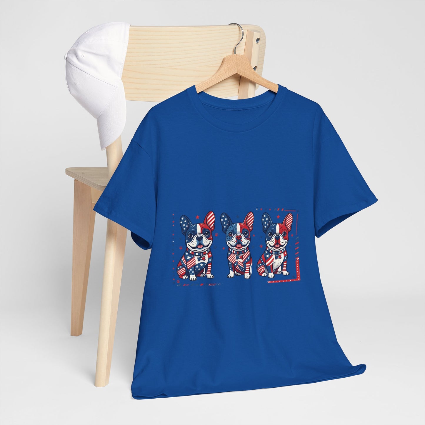 Patriotic French Bulldog Shirt, American Flag Frenchie Trio Tee, Fourth of July Dog Lover Shirt, USA French Bulldog Gift, Frenchie Mom Shirt