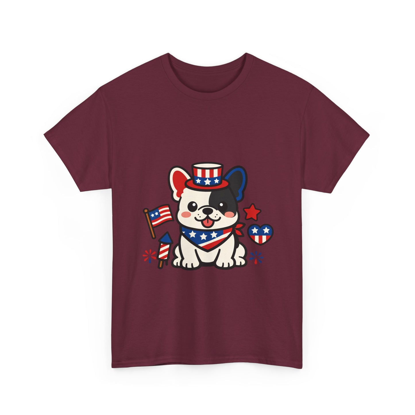 Cute Patriotic French Bulldog Shirt, Kawaii frenchie Fourth of July Tee, American Flag Puppy Shirt, USA Dog Lover Gift, Patriotic Frenchie