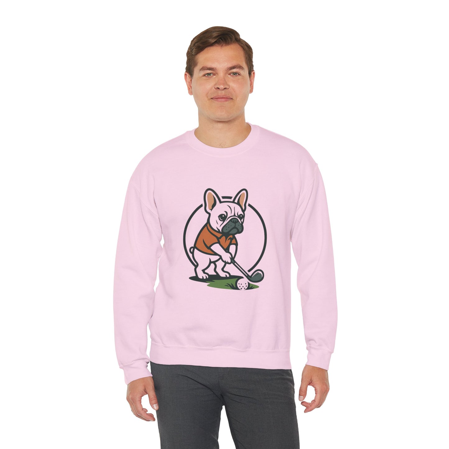 Cute Golfing Dog Sweatshirt | Unisex Heavy Blend Crewneck | Perfect for Dog Lovers, Golf Enthusiasts, and Casual Outings