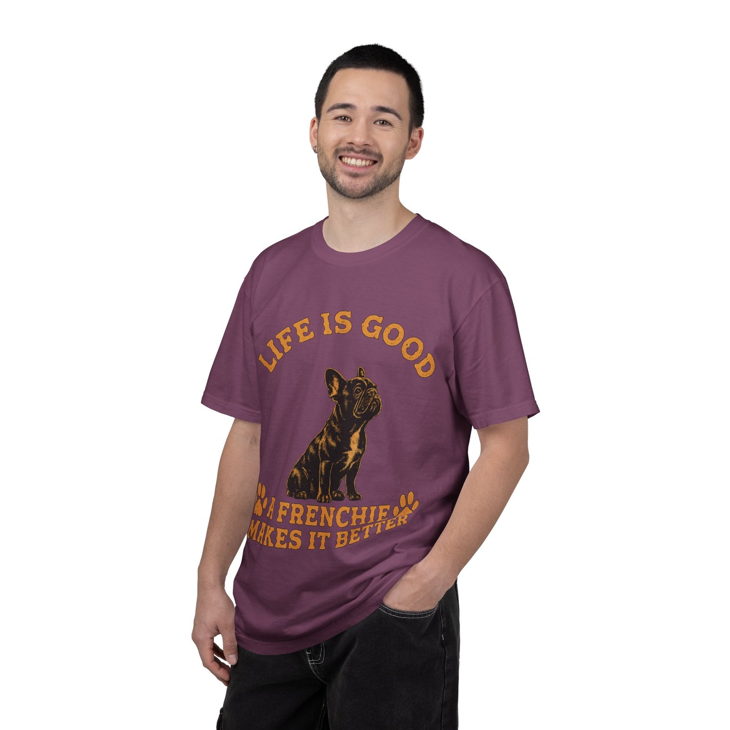 Life Is Good A Frenchie Makes It Better Shirt, French Bulldog Shirt, Frenchie Lover Gift, Dog Mom Tee, Dog Dad Shirt, Funny Frenchie T-Shirt, Pet Lover Gift