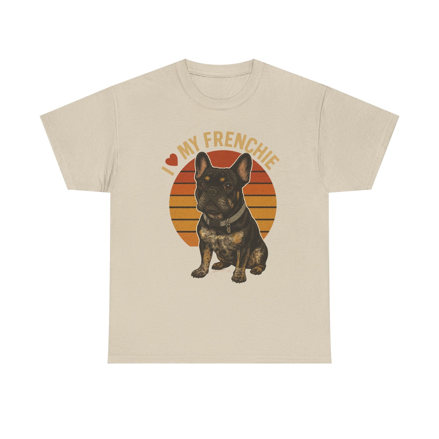 I Love My Frenchie T-Shirt | Retro French Bulldog Tee | Black & Tan Frenchie Gift | Vintage Dog Lover Shirt for Frenchie Moms & Dads