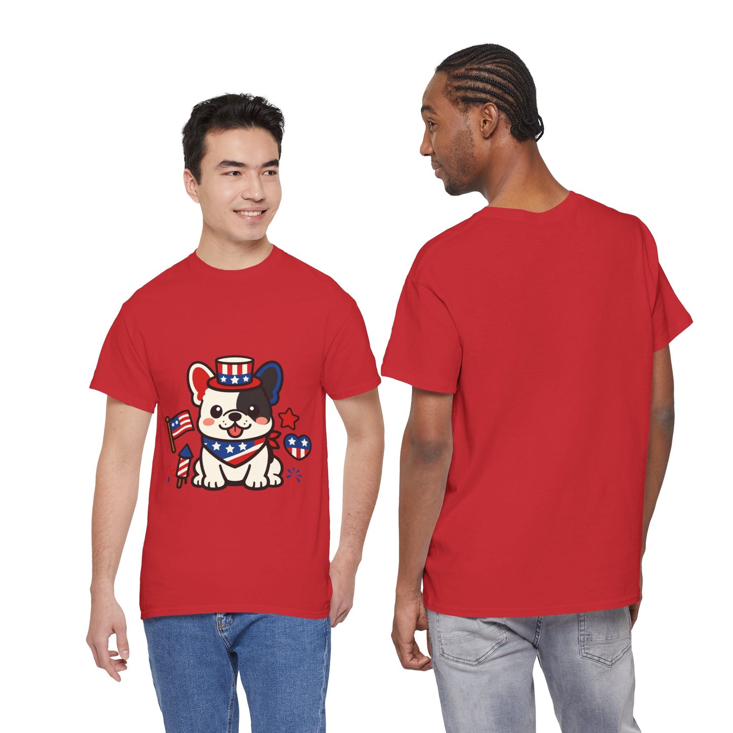 Cute Patriotic French Bulldog Shirt, Kawaii frenchie Fourth of July Tee, American Flag Puppy Shirt, USA Dog Lover Gift, Patriotic Frenchie