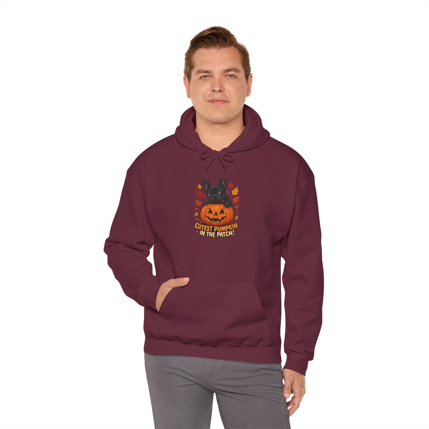 Cutest Pumpkin in the Patch Hoodie | Frenchie Fall Sweatshirt | Halloween Dog Lover Gift | Cozy French Bulldog Pumpkin Patch Hoodie