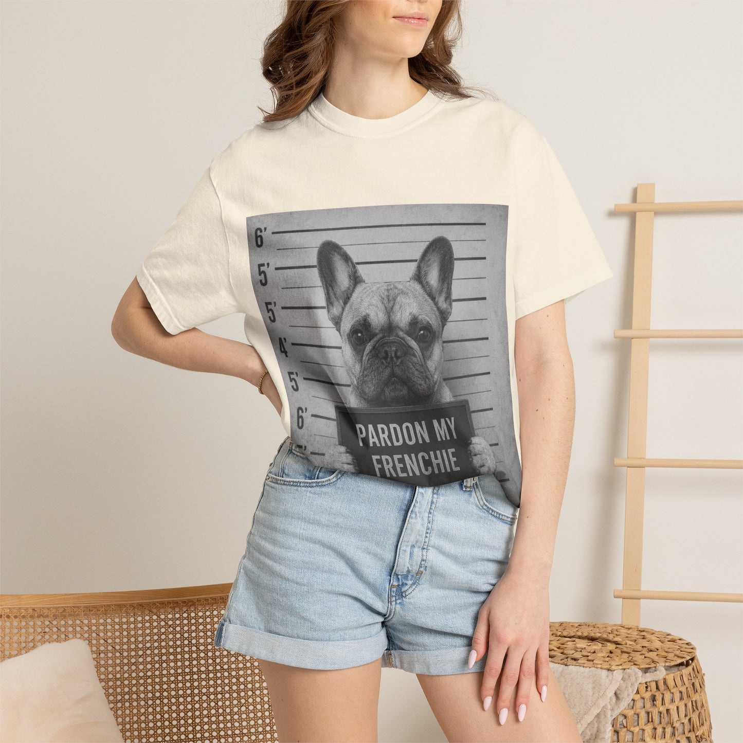 French Bulldog Mugshot T-Shirt – “Pardon My Frenchie” Graphic Tee