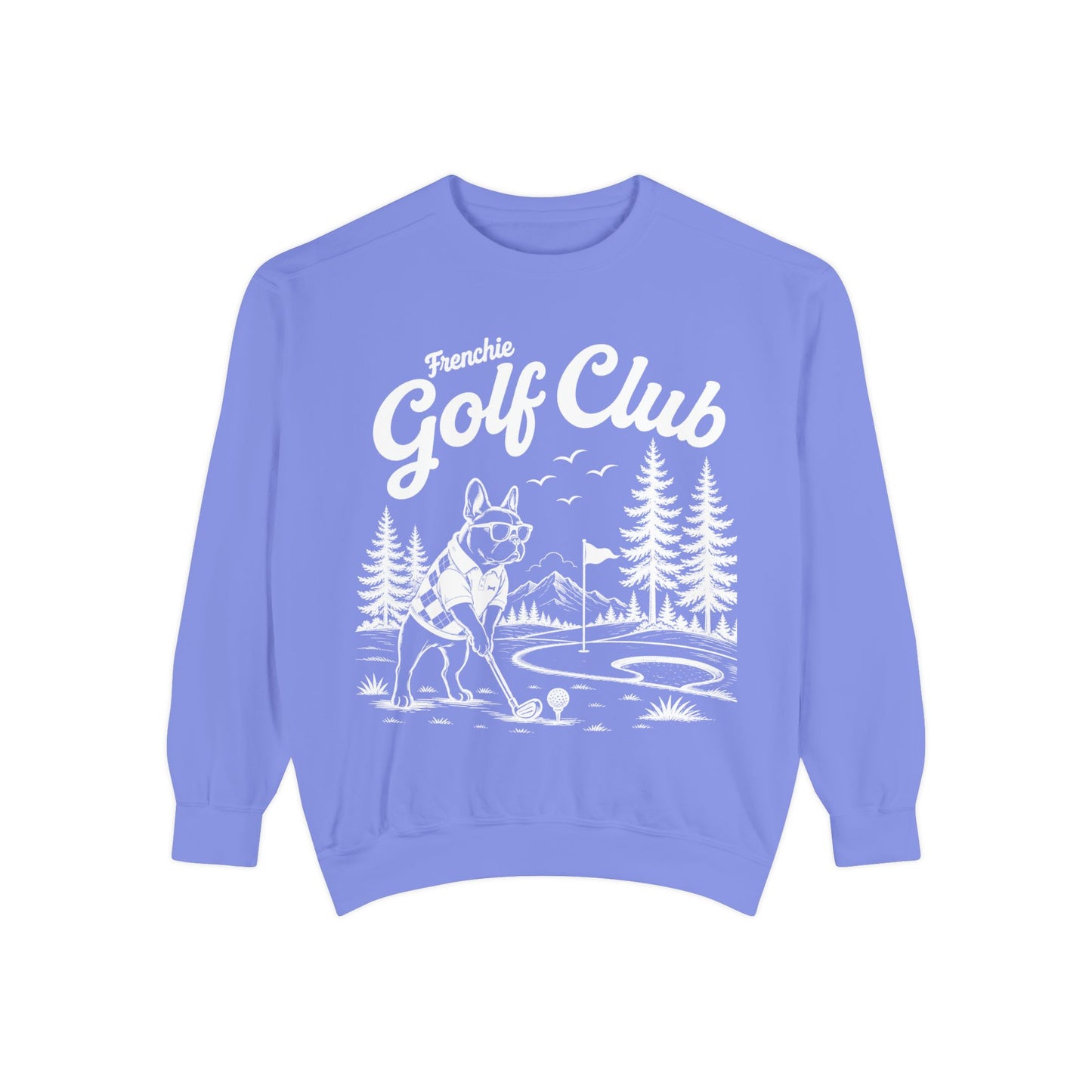 Frenchie Golf Club Sweatshirt, Golfing French Bulldog Crewneck, Golf Lover Dog Sweatshirt, Country Club Frenchie Gift, Vintage Golf Sweatshirt