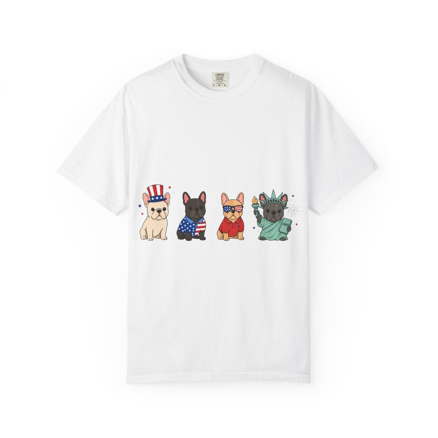 Patriotic French Bulldog Shirt, 4th of July Frenchie Tee, American Frenchie Shirt, USA Dog Lover Shirt, Independence Day French Bulldog Tee, Patriotic Dog Shirt, July Fourth Gift