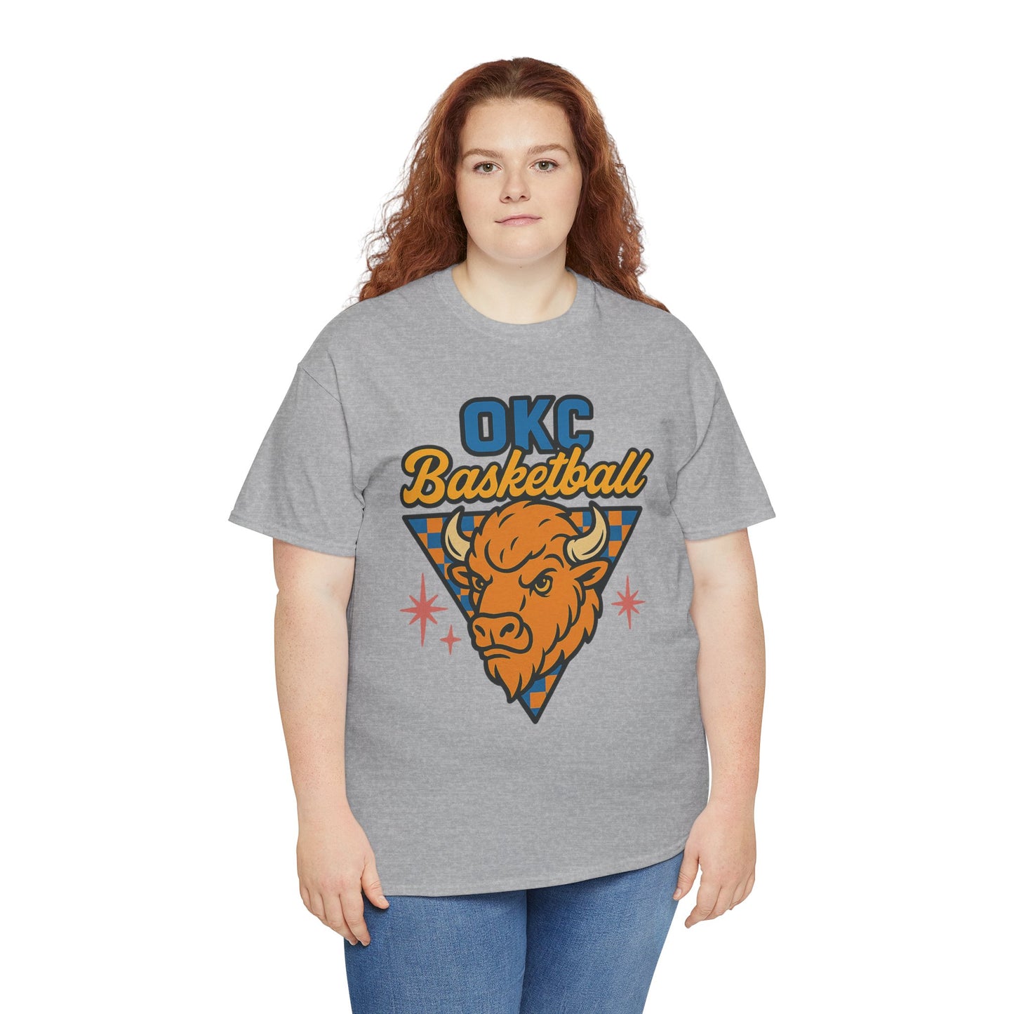 OKC Basketball Bison T-Shirt | Oklahoma City Retro Basketball Tee | Thunder Style Shirt | OKC Fan Gift | Vintage Sports Graphic