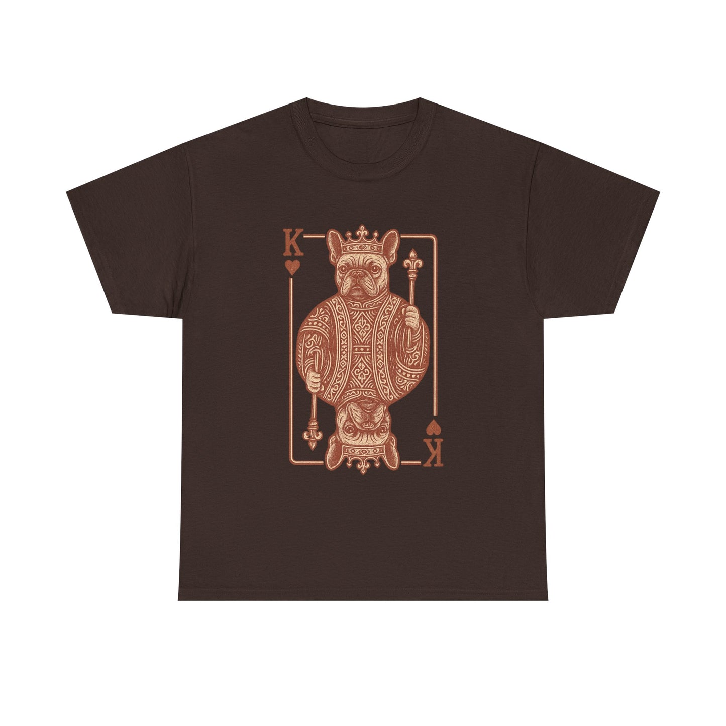 King French Bulldog Shirt, Frenchie Playing Card Tee, Royal Frenchie T-Shirt, Vintage French Bulldog Graphic Shirt, Dog Lover Gift, King of Hearts Frenchie Tee