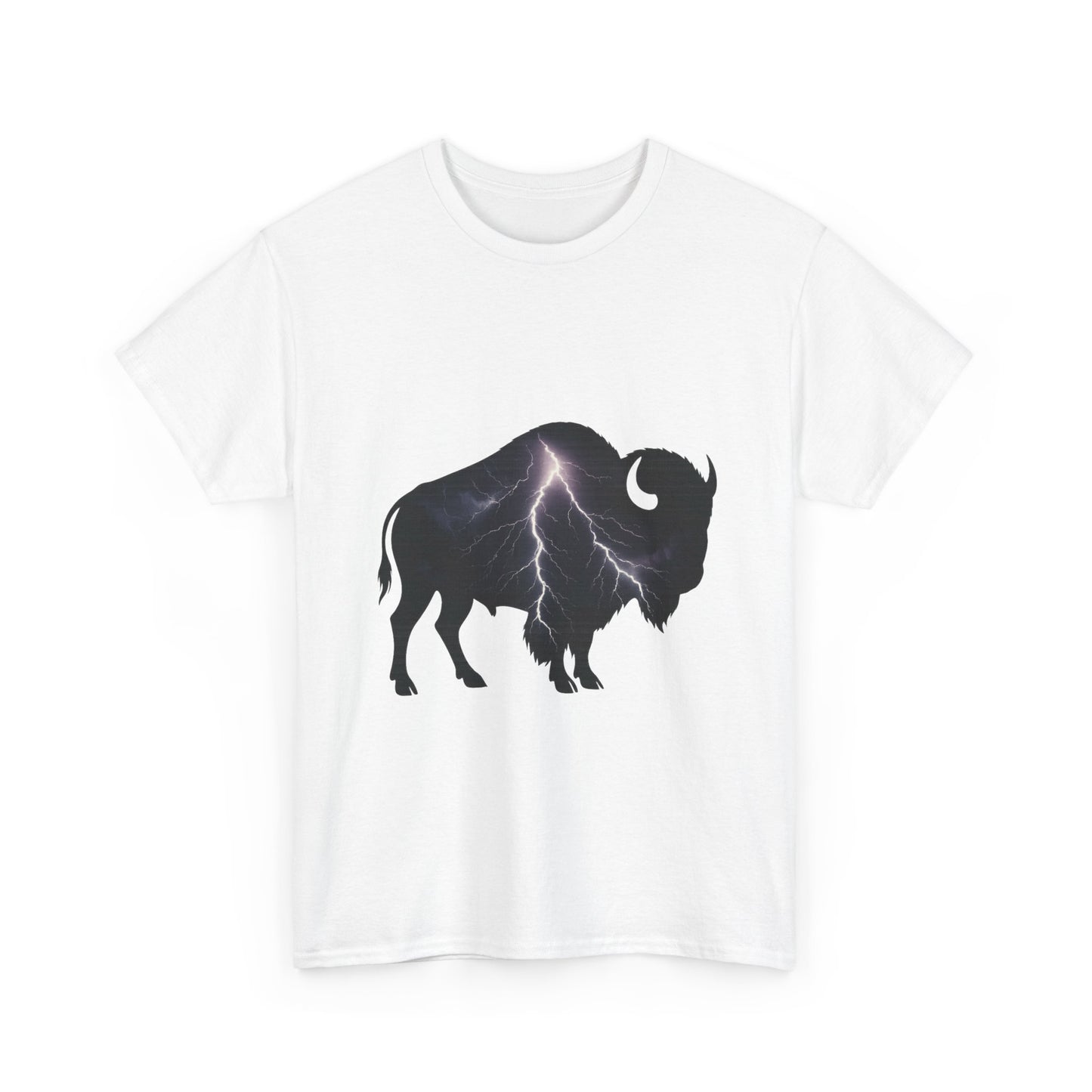 Lightning Bison T-Shirt – Oklahoma City Thunder-Inspired Tee, Electric Bison Graphic Shirt, OKC Basketball Fan Apparel