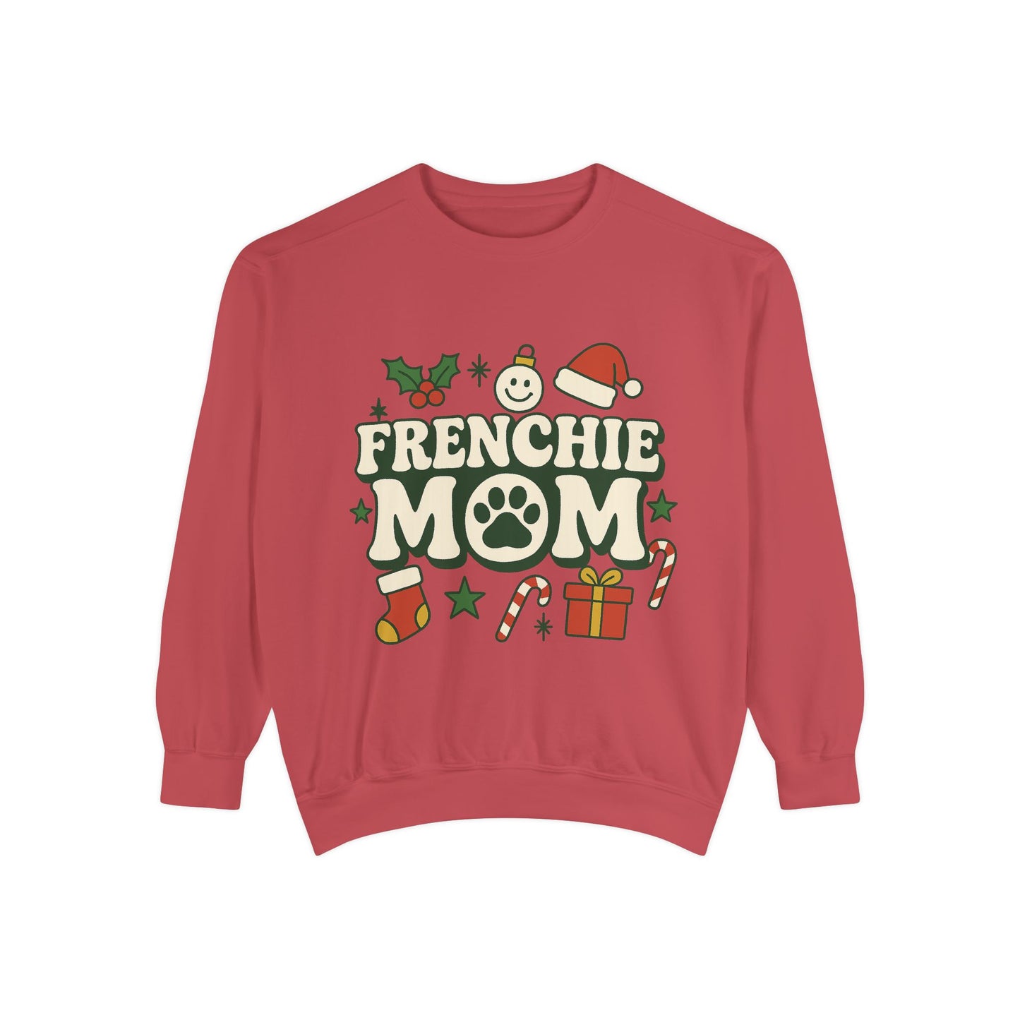 Frenchie Mom Christmas Sweatshirt | Holiday Dog Mom Pullover | Cute French Bulldog Crewneck | Festive Dog Lover Gift Sweater