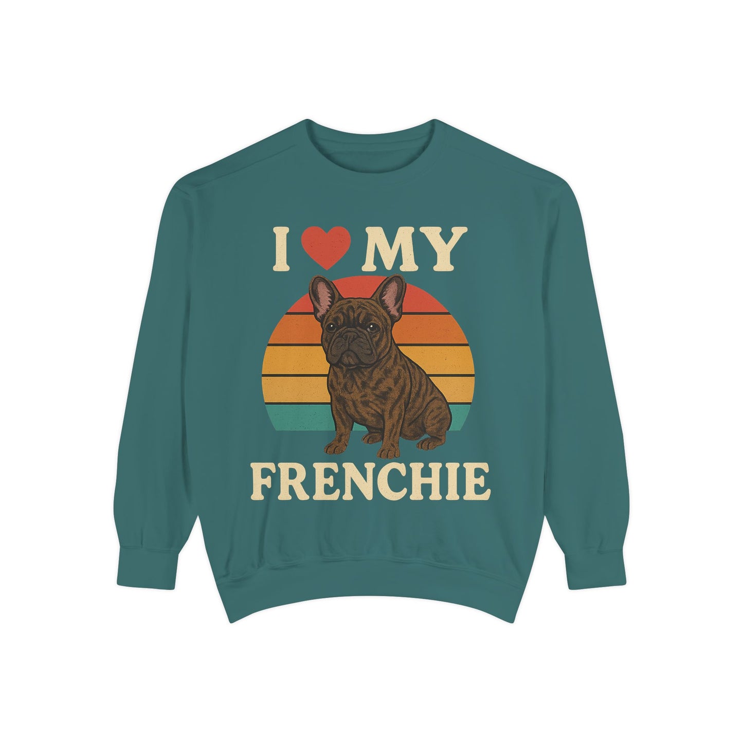Retro Brindle French Bulldog Pullover | Vintage Frenchie Sweatshirt | Cute Dog Lover Gift | Unisex Cozy French Bulldog Sweater