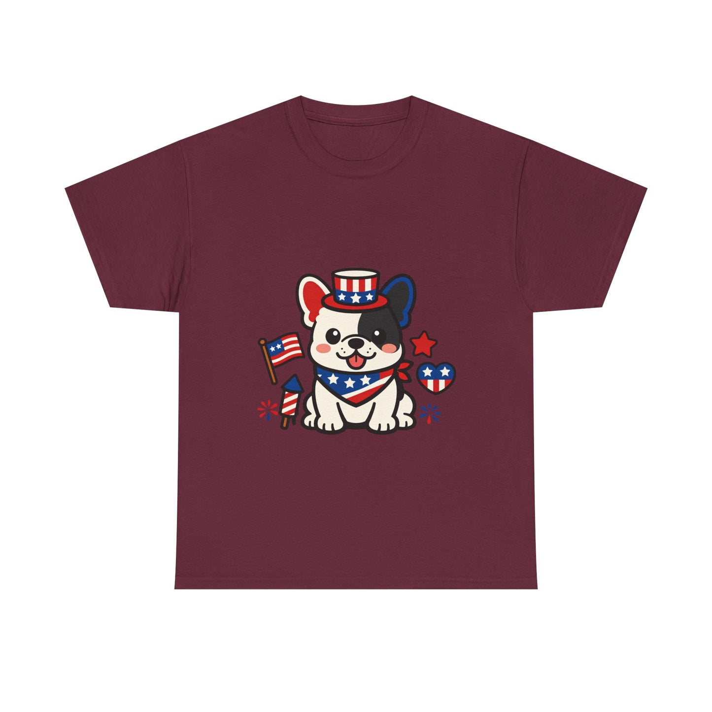 Cute Patriotic French Bulldog Shirt, Kawaii frenchie Fourth of July Tee, American Flag Puppy Shirt, USA Dog Lover Gift, Patriotic Frenchie