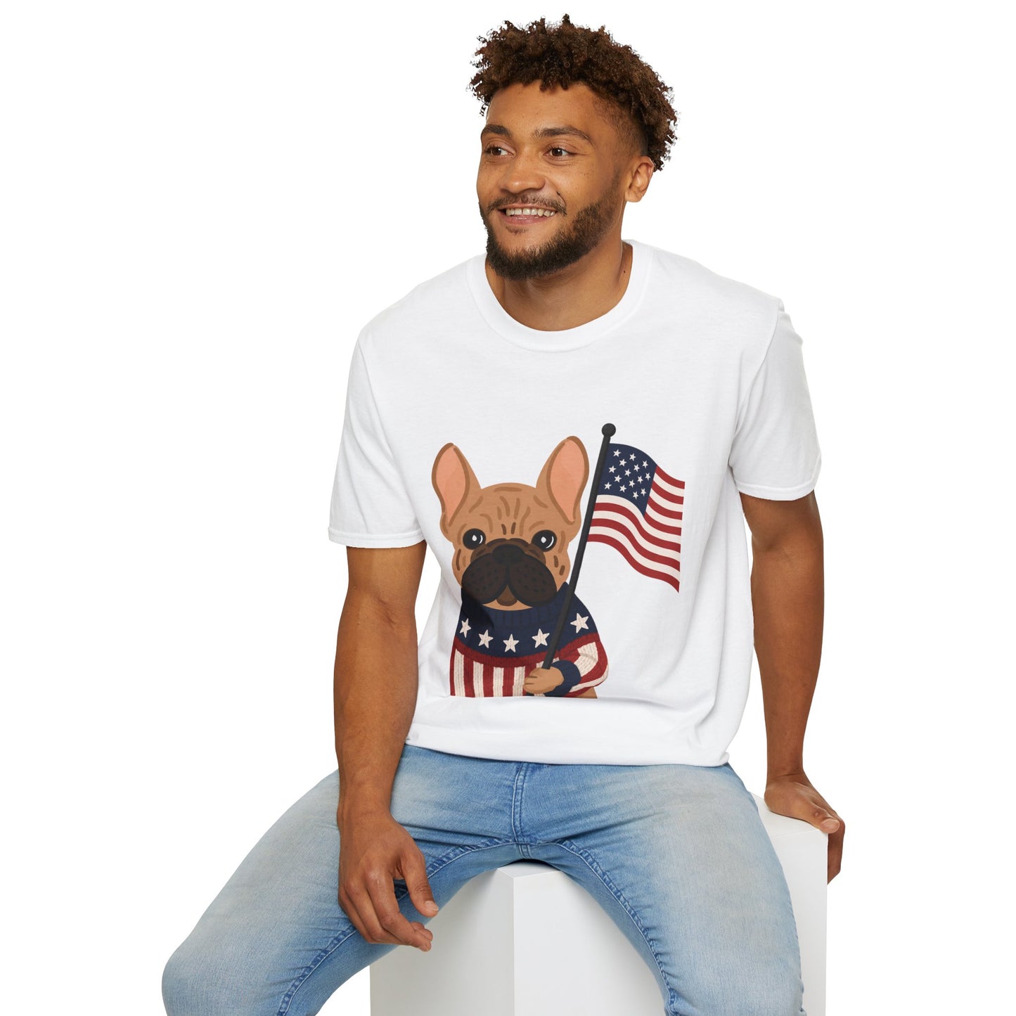 Patriotic French Bulldog Shirt, American Flag Frenchie Tee, 4th of July Dog Shirt, USA French Bulldog Shirt, Independence Day Frenchie, Dog Lover Gift, Patriotic Puppy Tee