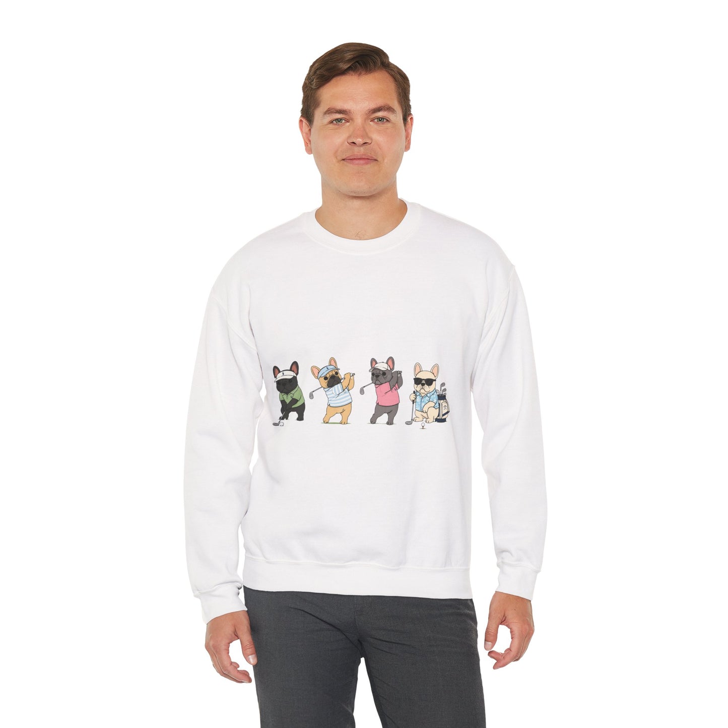 Frenchie Golf Sweatshirt, French Bulldog Golf Crewneck, Funny Golf Dog Sweatshirt, Golf Lover Gift, Country Club Frenchie Pullover