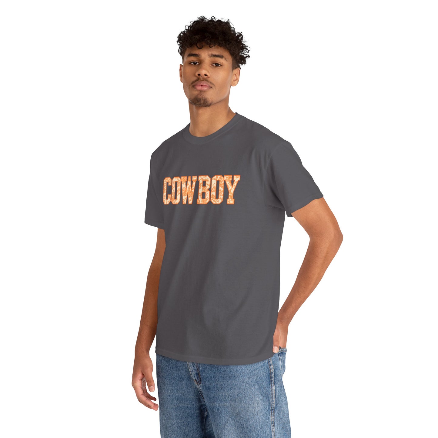 Cowboy Shirt | Western Graphic Tee | Orange Cowboy Typography Shirt | Oklahoma Football Tee | Country Style Cowboy Fan Gift