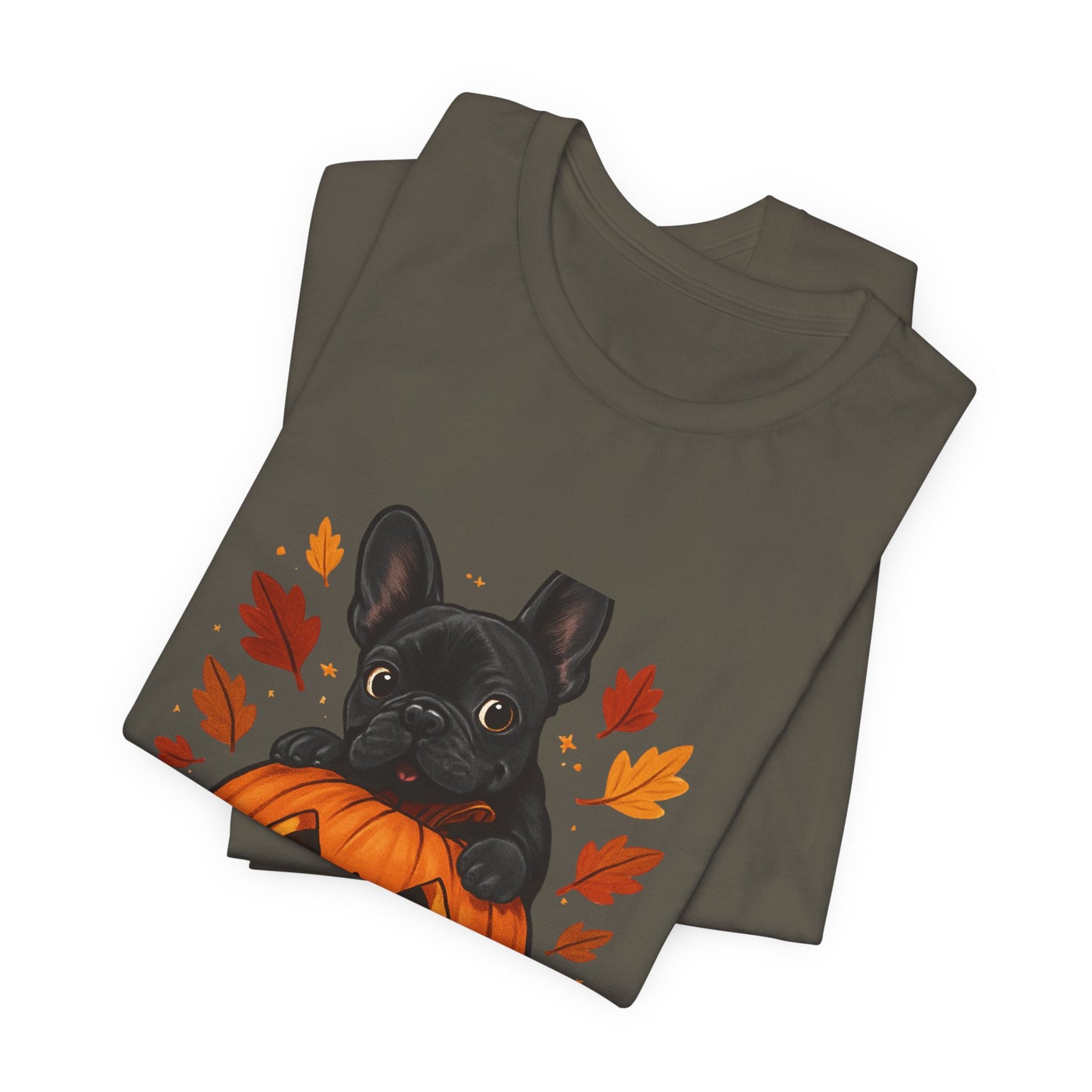 Cutest Pumpkin in the Patch Frenchie T-Shirt | Halloween Dog Lover Tee | Fall French Bulldog Shirt | Cute Pumpkin Patch Graphic Tee