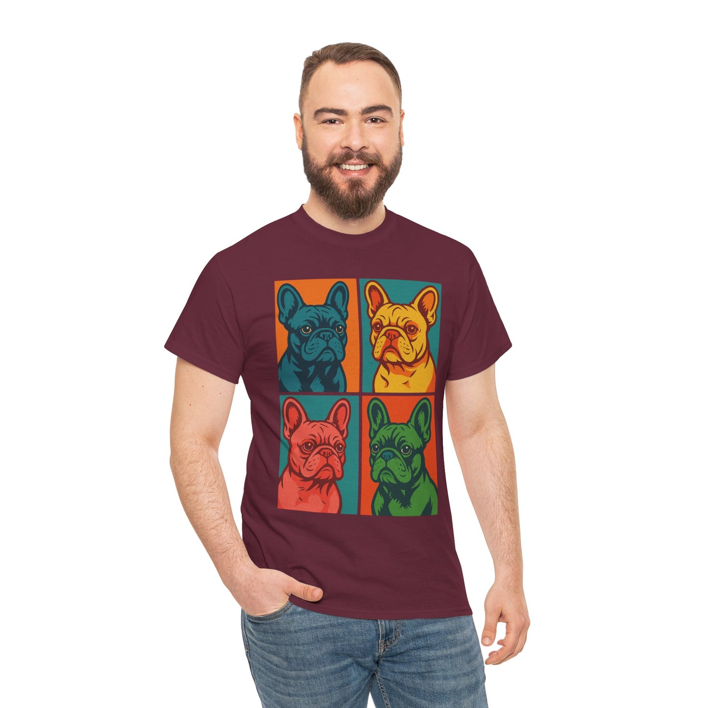 Pop Art French Bulldog T-Shirt • Colorful Frenchie Dog Tee • Retro Pop Art Dog Shirt • French Bulldog Lover Gift • Bright Graphic Dog Tee
