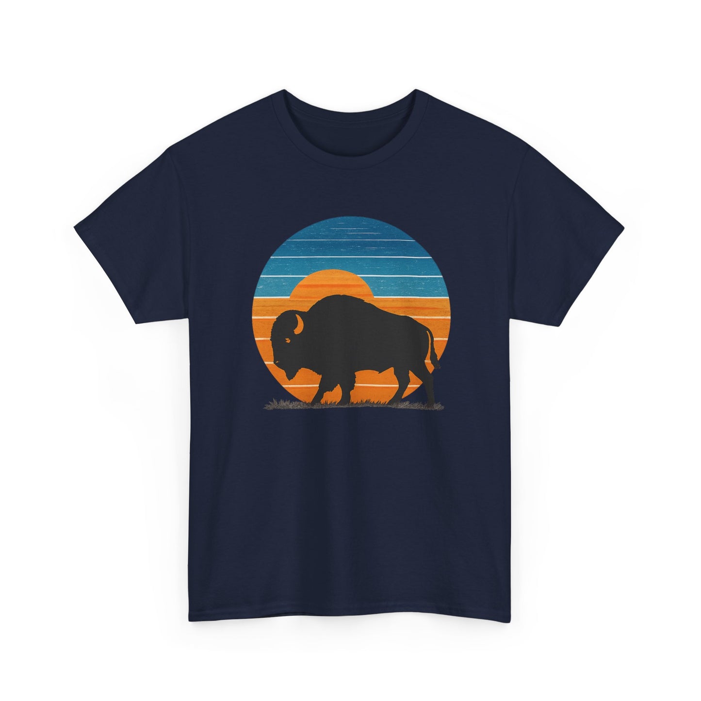 Oklahoma Bison Sunset Shirt | Retro Buffalo Tee | OKC Basketball Colors T-Shirt