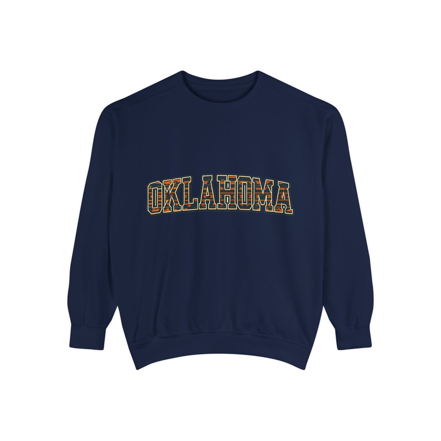 Tribal Print Oklahoma Sweatshirt | Western Aztec Pullover | Rustic State Pride Crewneck | Boho Country Graphic Sweater