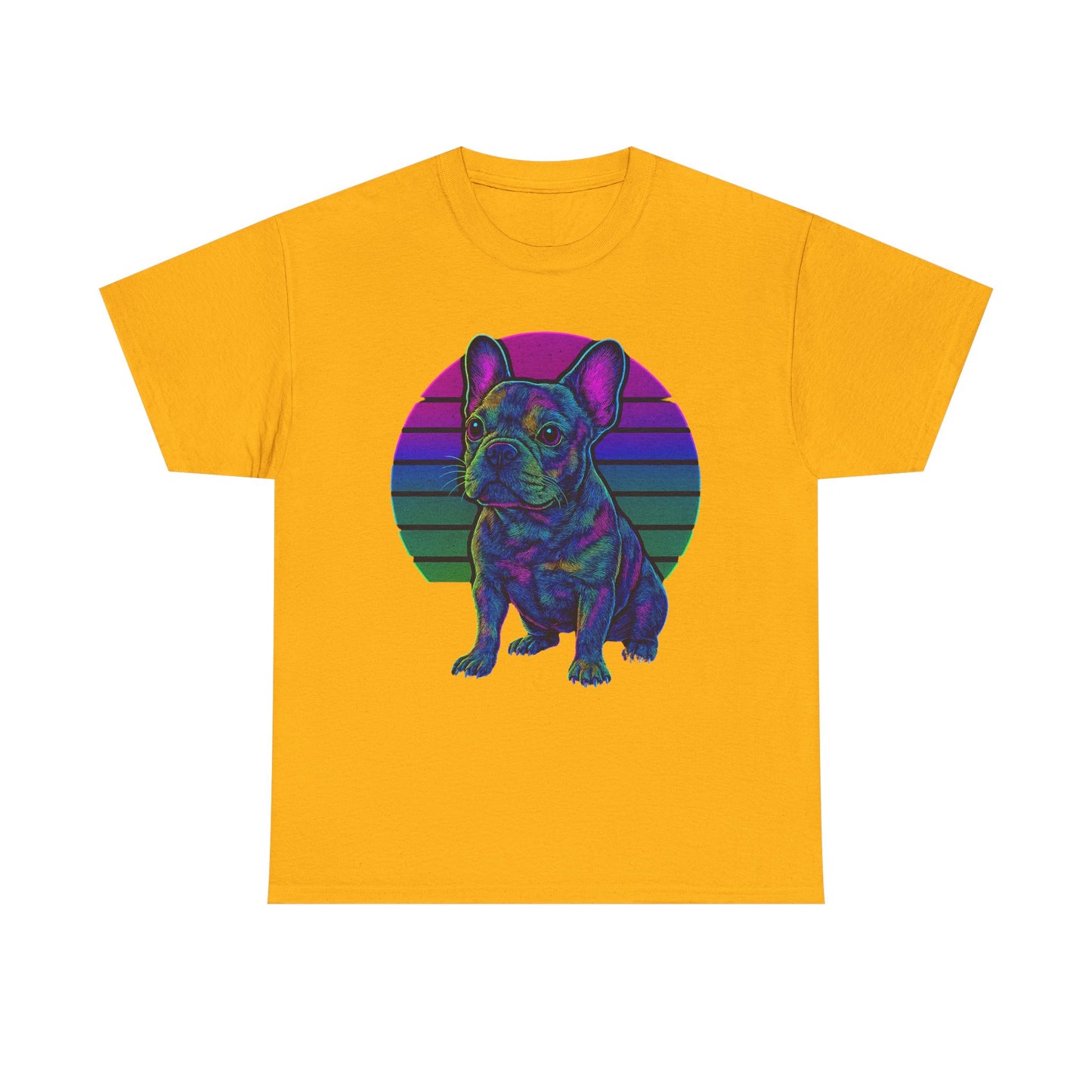 Neon French Bulldog T-Shirt | Retro 80s Frenchie Tee | Colorful Dog Lover Shirt | Electric Frenchie Gift for Men & Women