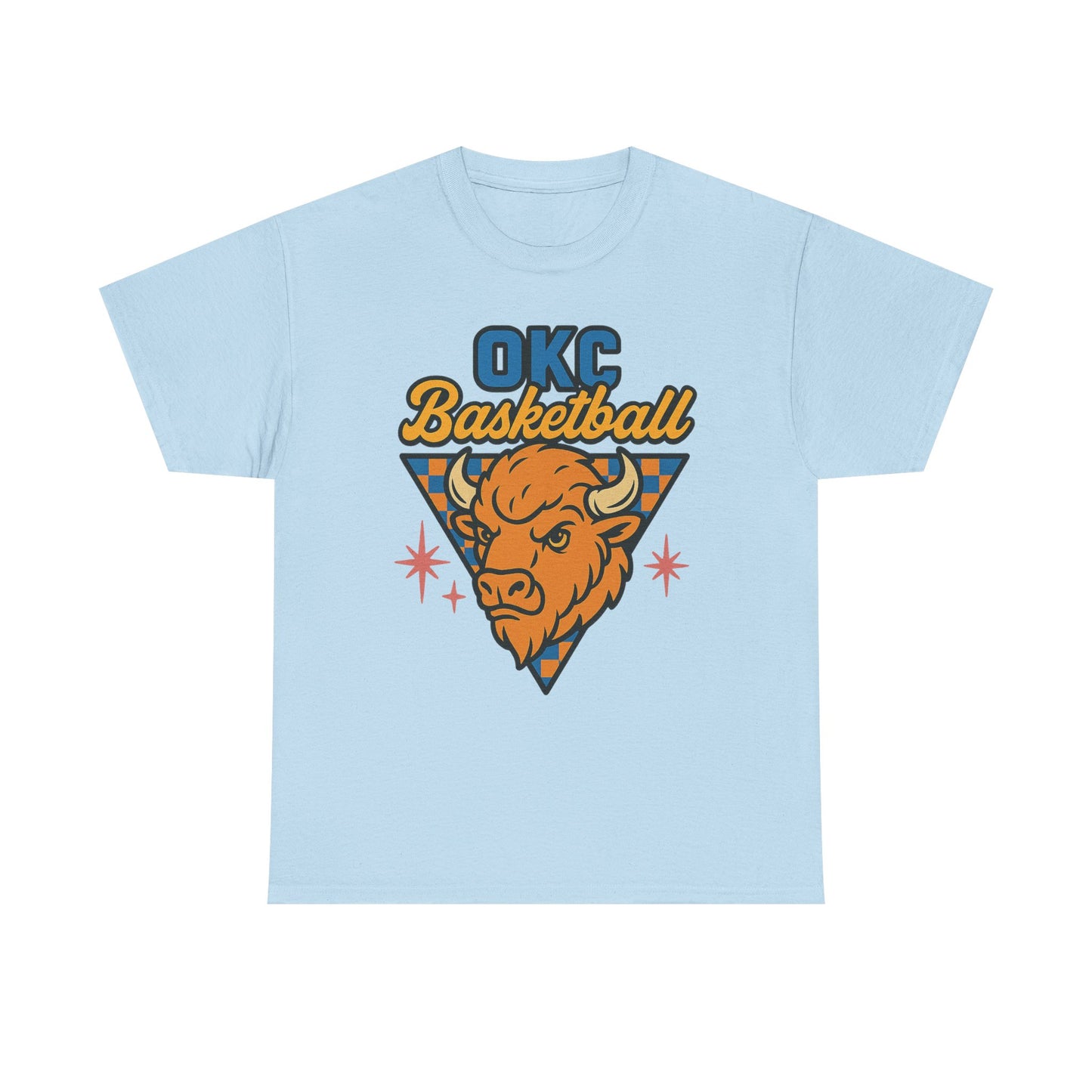 OKC Basketball Bison T-Shirt | Oklahoma City Retro Basketball Tee | Thunder Style Shirt | OKC Fan Gift | Vintage Sports Graphic