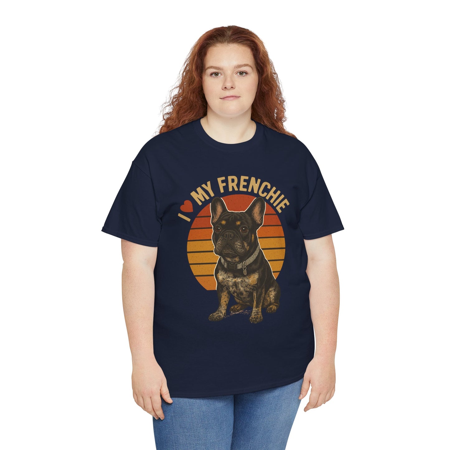 I Love My Frenchie T-Shirt | Retro French Bulldog Tee | Black & Tan Frenchie Gift | Vintage Dog Lover Shirt for Frenchie Moms & Dads