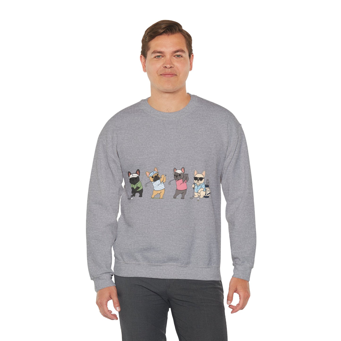 Frenchie Golf Sweatshirt, French Bulldog Golf Crewneck, Funny Golf Dog Sweatshirt, Golf Lover Gift, Country Club Frenchie Pullover