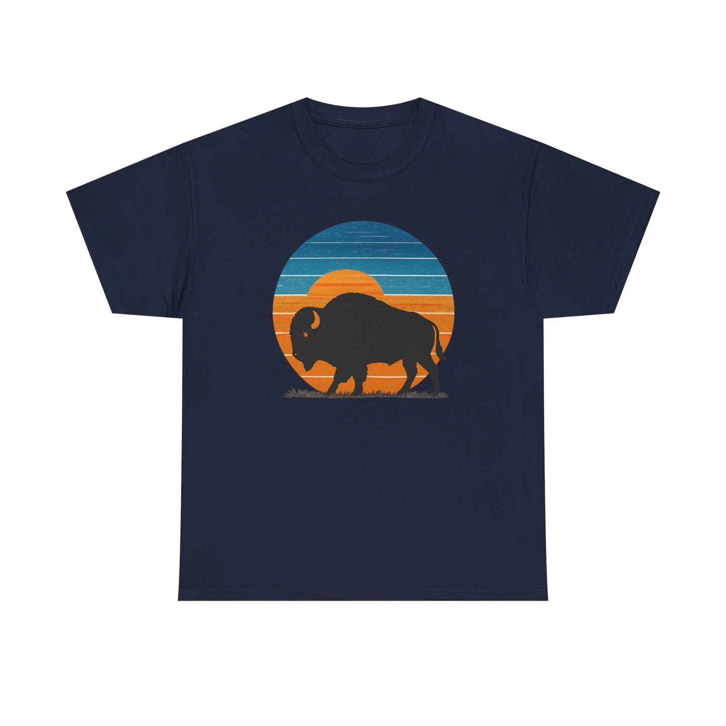 Oklahoma Bison Sunset Shirt | Retro Buffalo Tee | OKC Basketball Colors T-Shirt