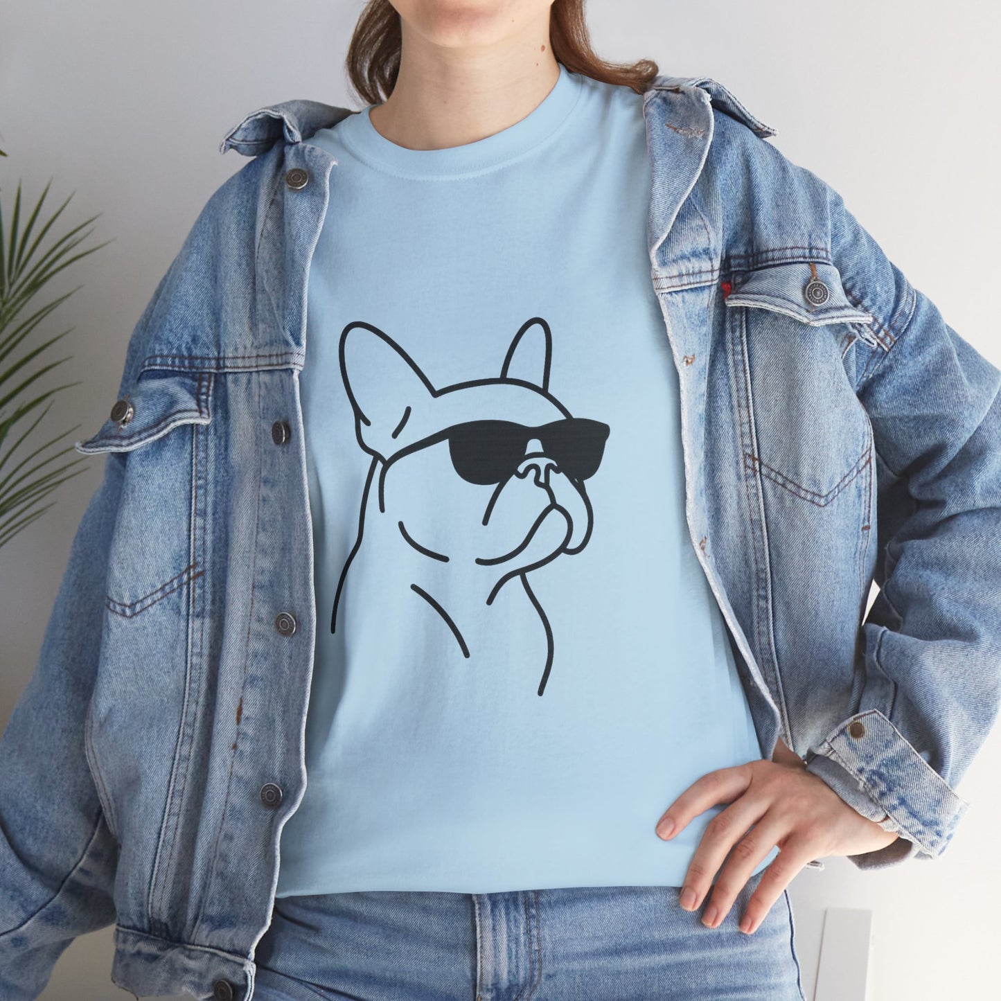 Cool Frenchie Line Art T-Shirt | Minimalist French Bulldog Tee | Dog Lover Gift | Frenchie Mom Shirt | Cute Pet Outline Graphic Tee
