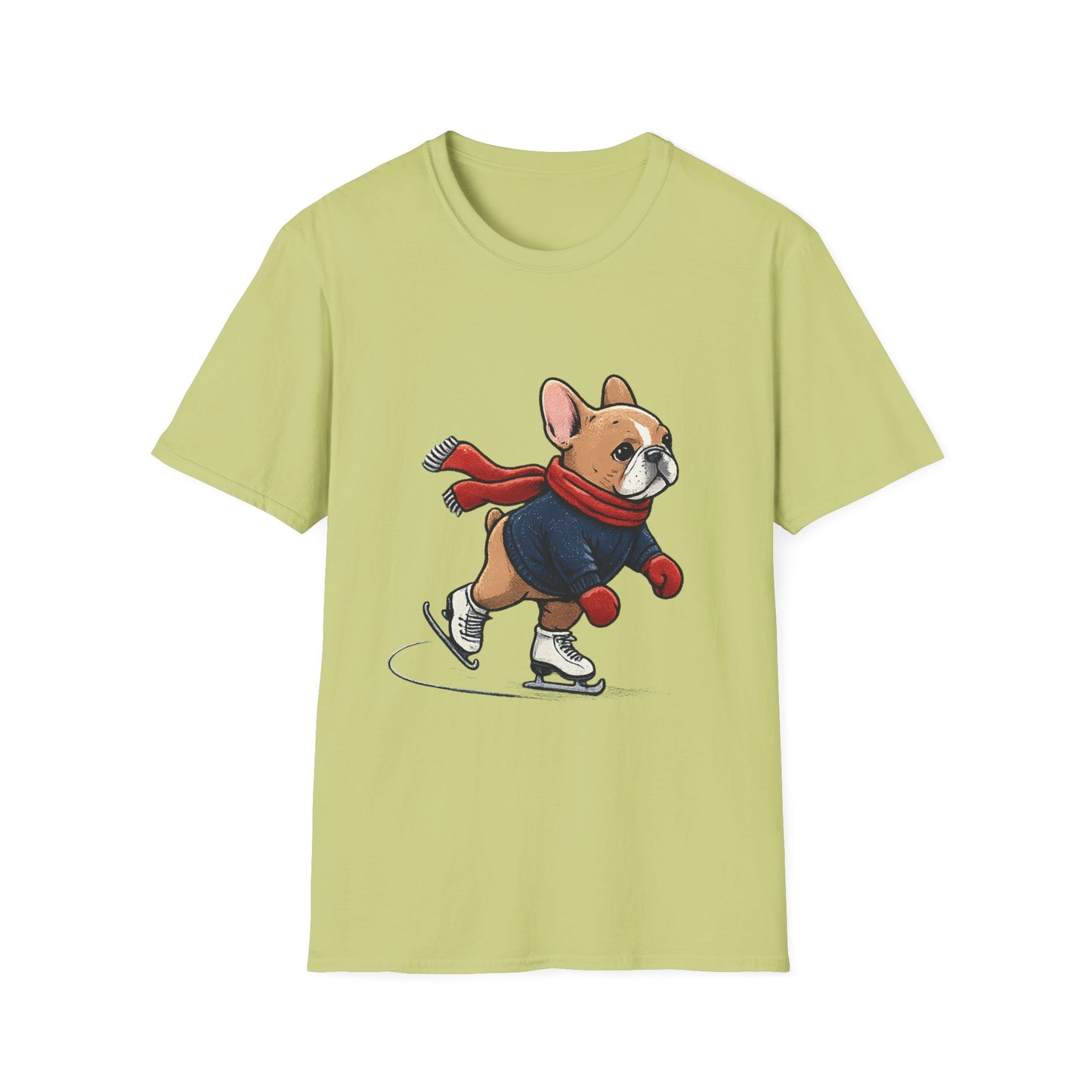 French Bulldog Ice Skating Shirt – Cute Winter Frenchie Tee, Holiday Dog Lover Gift, Skating Frenchie T-Shirt, Cozy Winter Puppy Graphic Tee