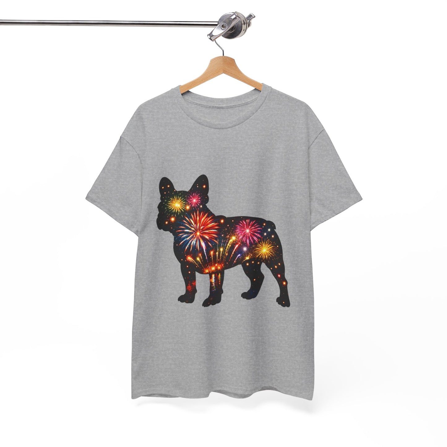 Patriotic French Bulldog Shirt, Fireworks Frenchie Tee, Fourth of July Dog Lover Shirt, Independence Day French Bulldog Gift, USA Dog Tee