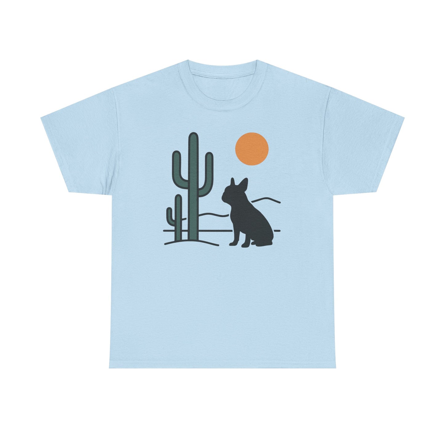 Desert Frenchie T-Shirt | Minimalist Cactus Dog Tee | French Bulldog Desert Sunset Shirt | Pet Lover Gift | Modern Graphic Dog Mom Tee