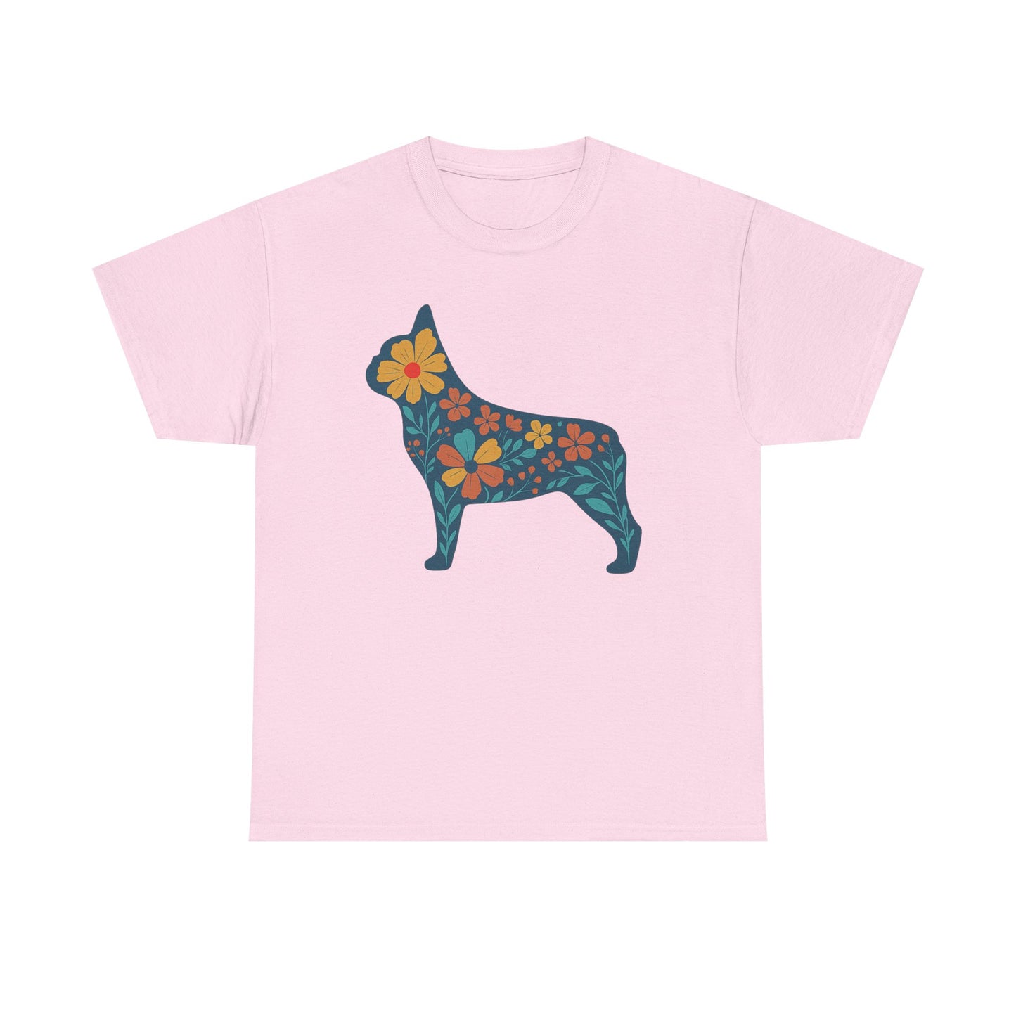 Floral Frenchie T-Shirt | Bright Flower French Bulldog Tee | Cute Dog Lover Shirt | Retro Pet Mom Gift | Boho Botanical Frenchie Graphic Tee