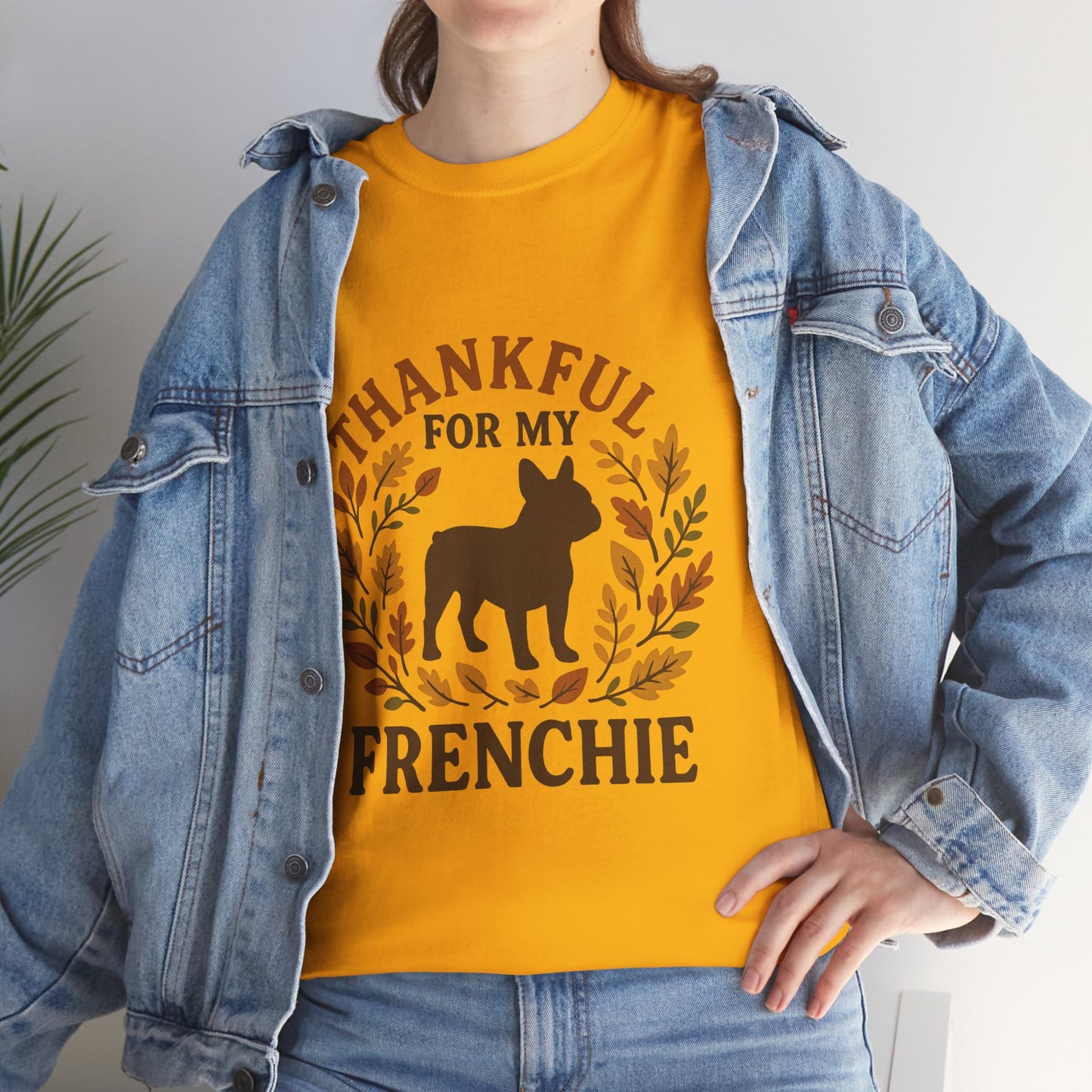 Thankful for My Frenchie Shirt – Fall French Bulldog T-Shirt, Thanksgiving Dog Lover Tee, Autumn Frenchie Gift for Pet Moms & Dads