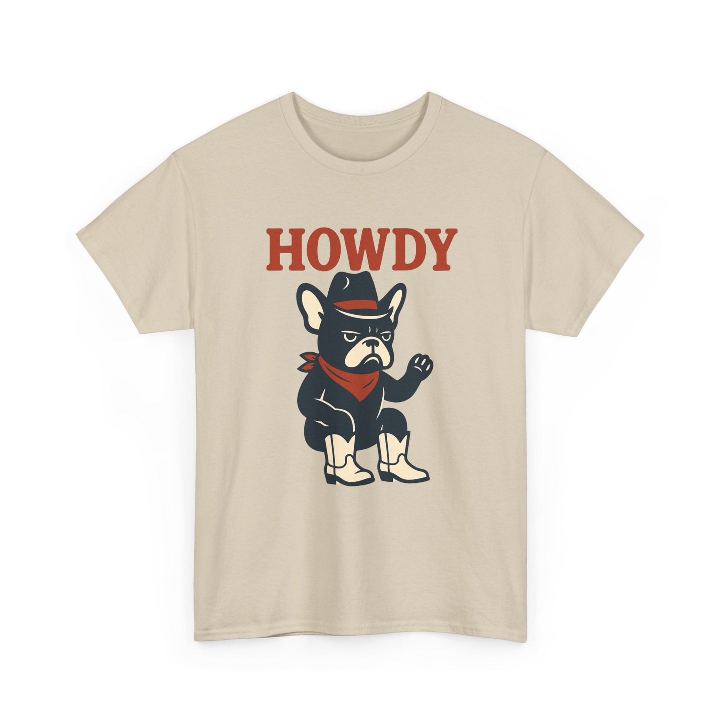 Howdy Frenchie T-Shirt | Cowboy French Bulldog Tee | Western Dog Lover Shirt | Cute Rodeo Pet Gift | Funny Frenchie Cowboy Graphic Tee