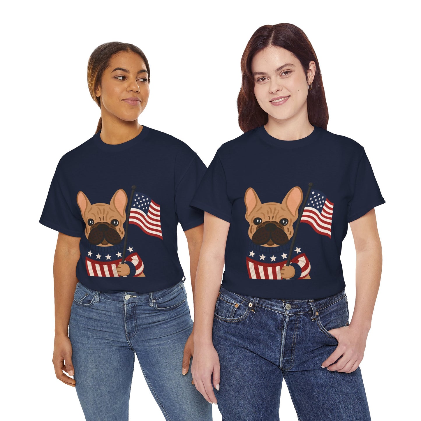 Patriotic French Bulldog Shirt, American Flag Frenchie Tee, Fourth of July Dog Lover Shirt, USA French Bulldog Gift, Patriotic Puppy Sweater Tee