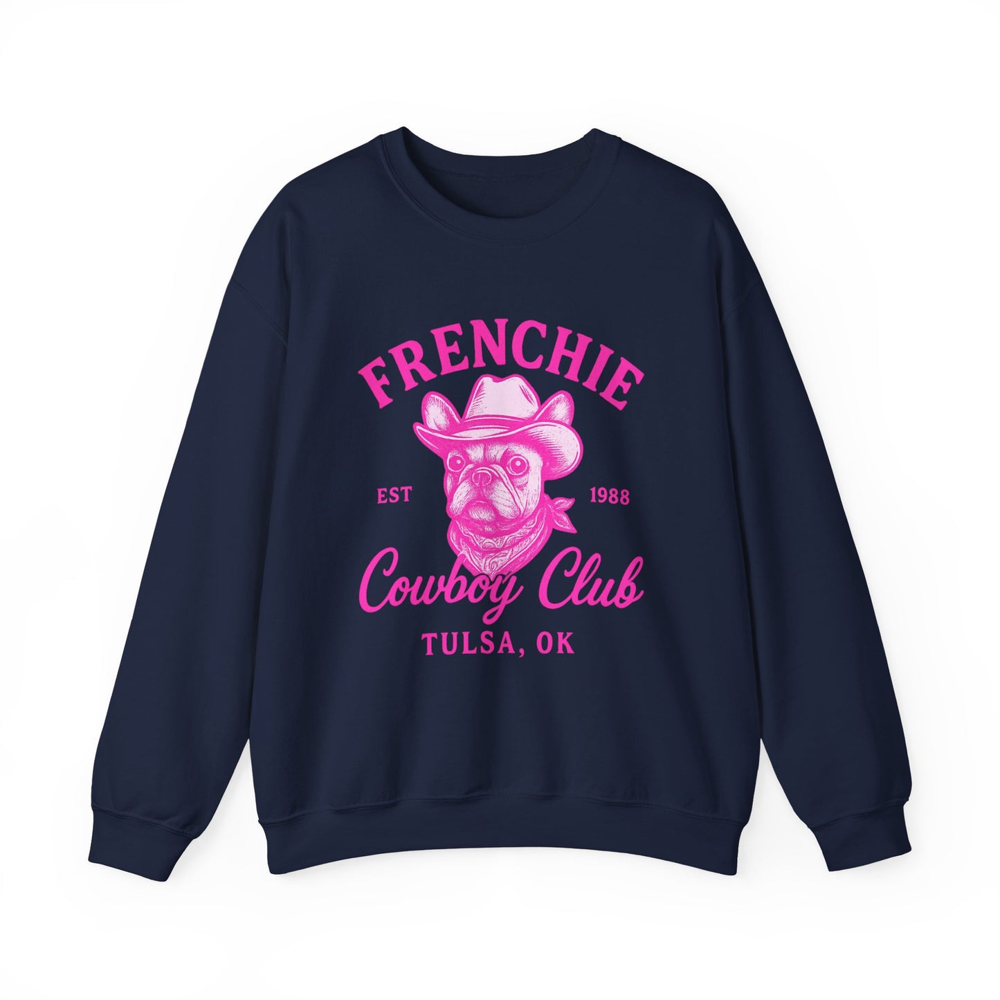 French Bulldog Cowboy Club Pullover | Vintage Western Frenchie Sweatshirt | Cute Dog Lover Gift | Unisex Frenchie Cowboy Sweater