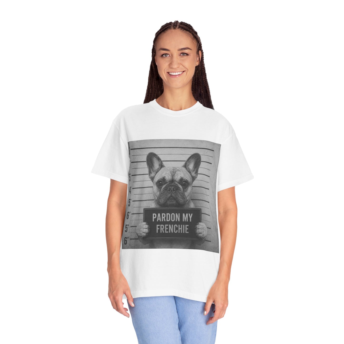 French Bulldog Mugshot T-Shirt – “Pardon My Frenchie” Graphic Tee