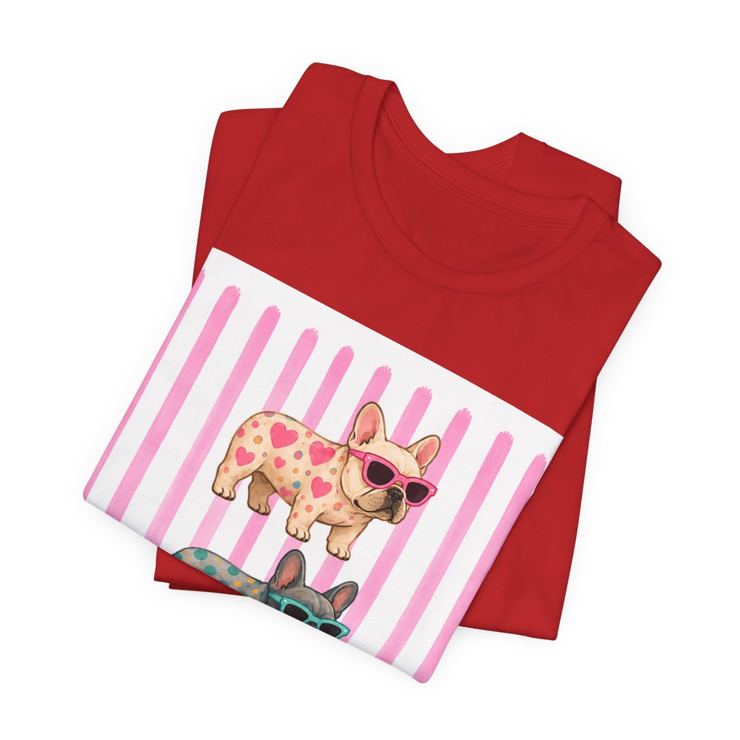 Cute French Bulldog Shirt, Pink Frenchie Sunglasses Tee, Colorful Frenchie Graphic Shirt, Dog Mom Gift, French Bulldog Lover T-Shirt