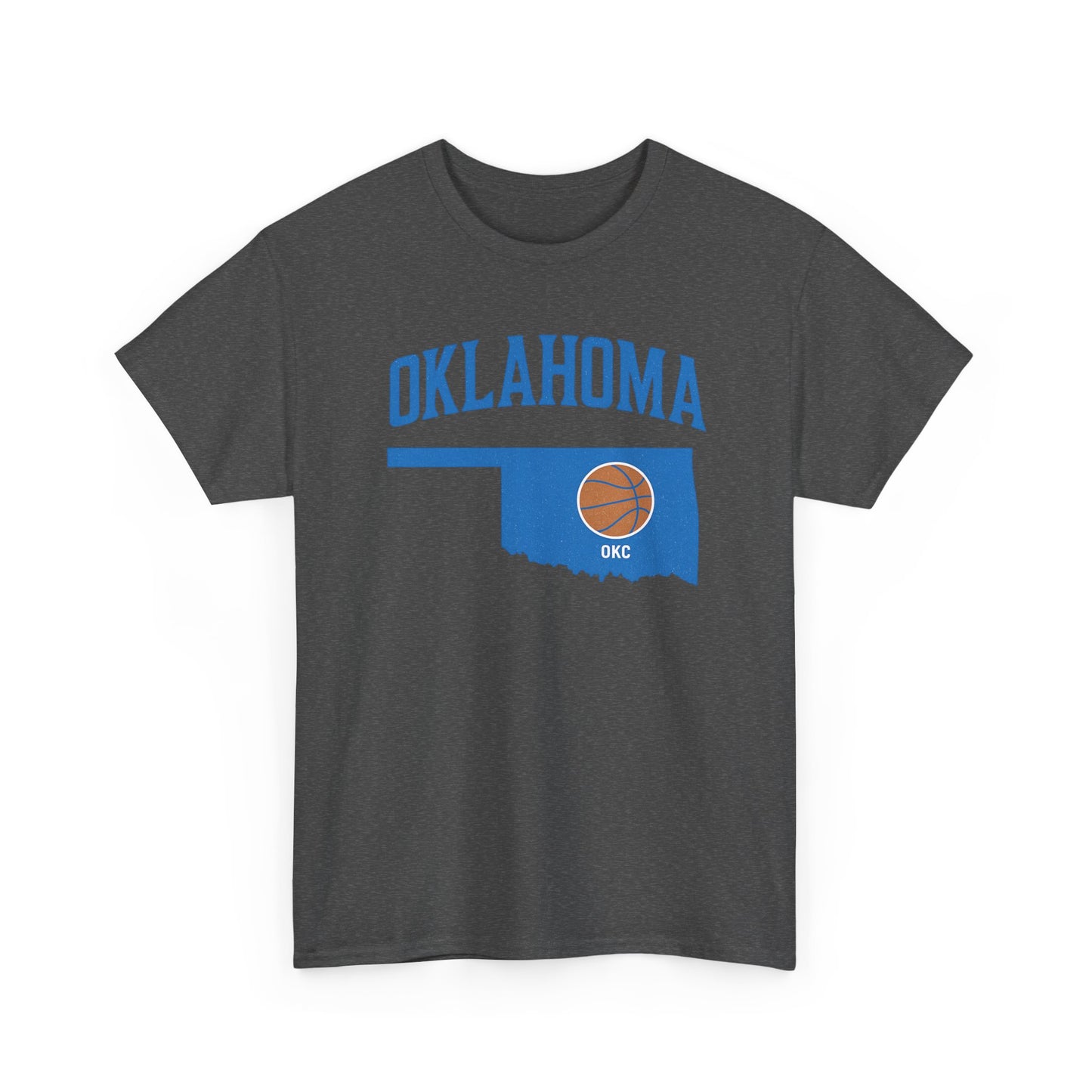 Oklahoma City Basketball Shirt | OKC Basketball Style Tee | Blue & Orange Oklahoma State T-Shir