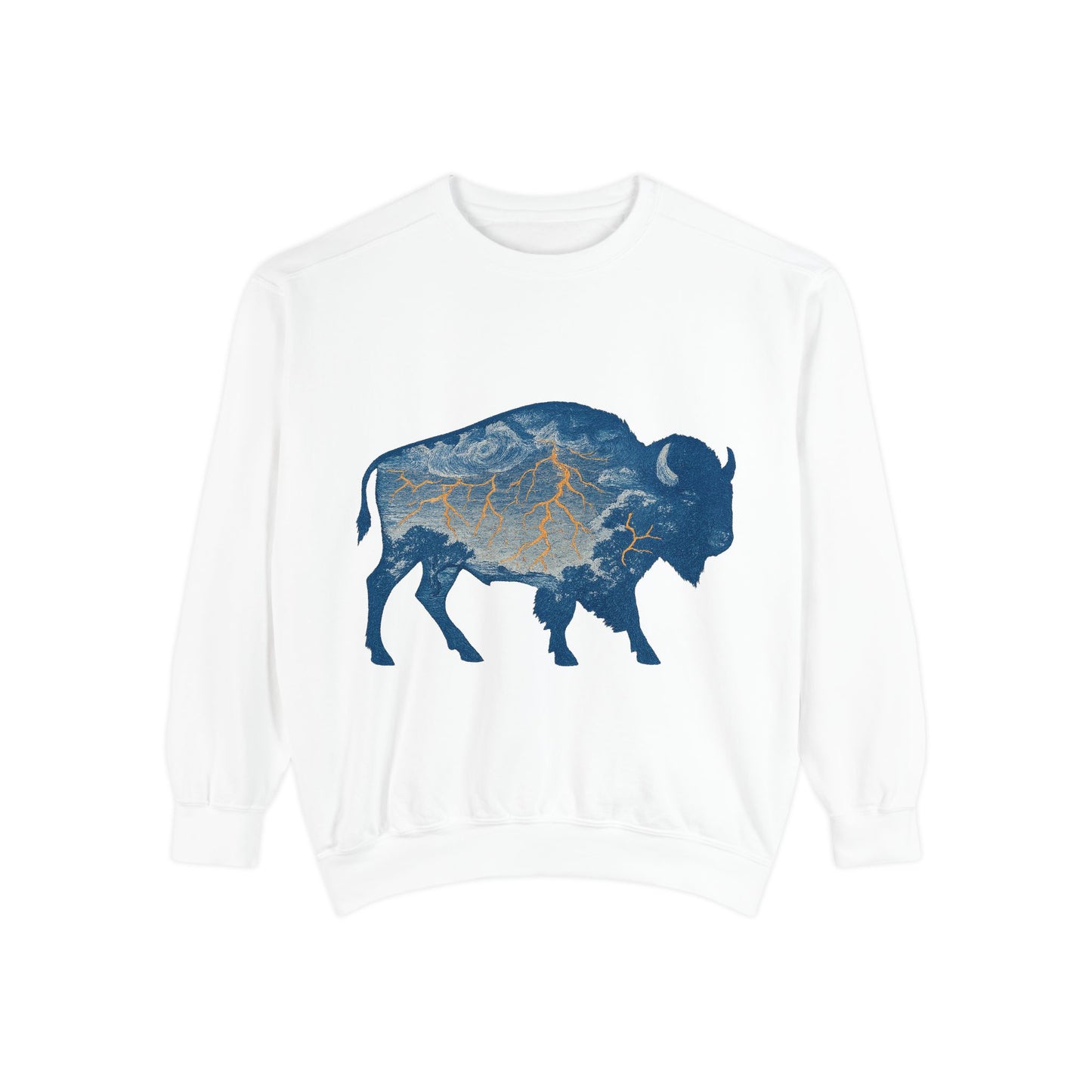 OKC Inspired Buffalo Pullover | Oklahoma Bison Lightning Sweatshirt | Retro Oklahoma Basketball Fan Sweater | Unisex