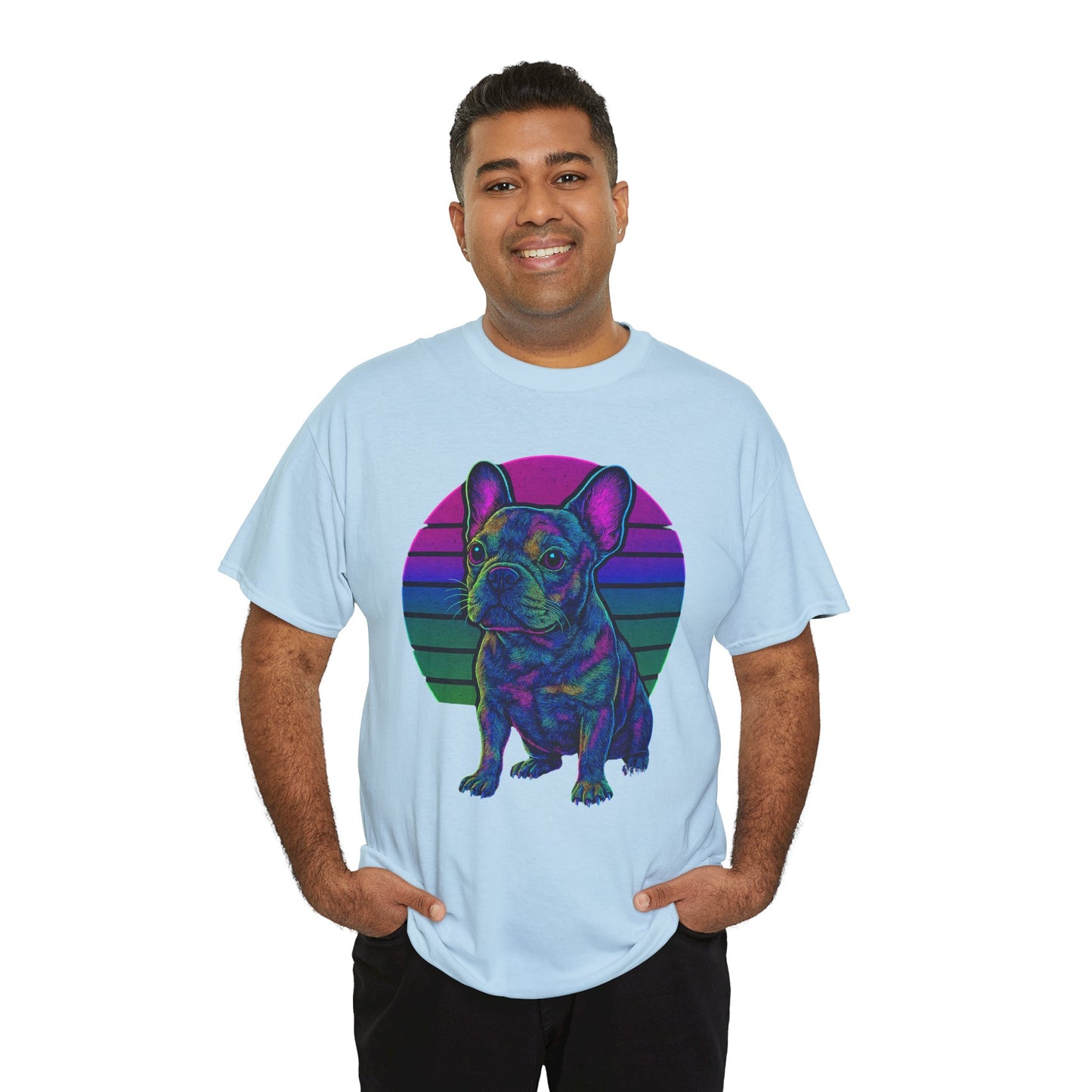 Neon French Bulldog T-Shirt | Retro 80s Frenchie Tee | Colorful Dog Lover Shirt | Electric Frenchie Gift for Men & Women