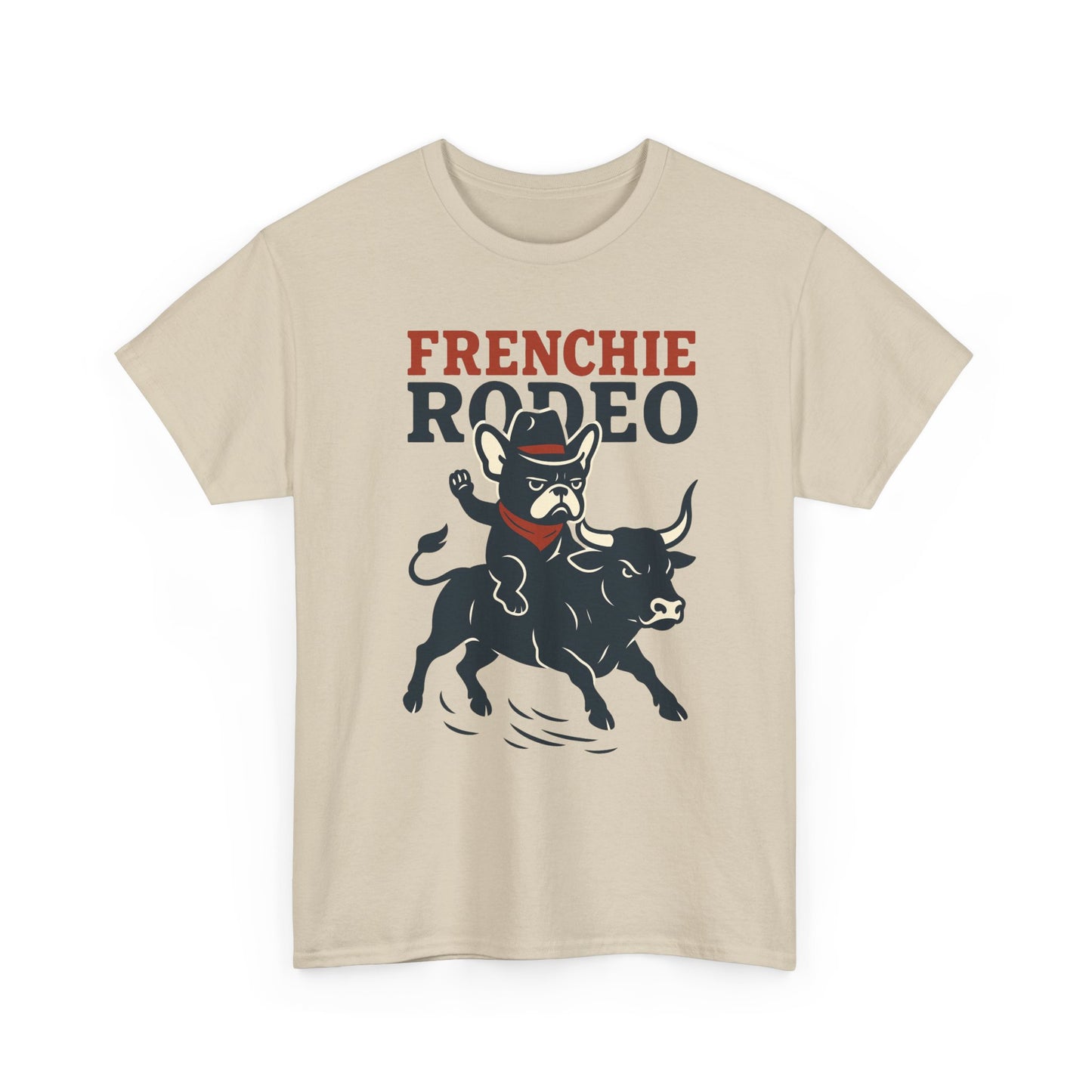Frenchie Rodeo T-Shirt | Cowboy French Bulldog Graphic Tee | Funny Western Dog Lover Shirt | Frenchie Bull Rider Gift | Rodeo Style Tee