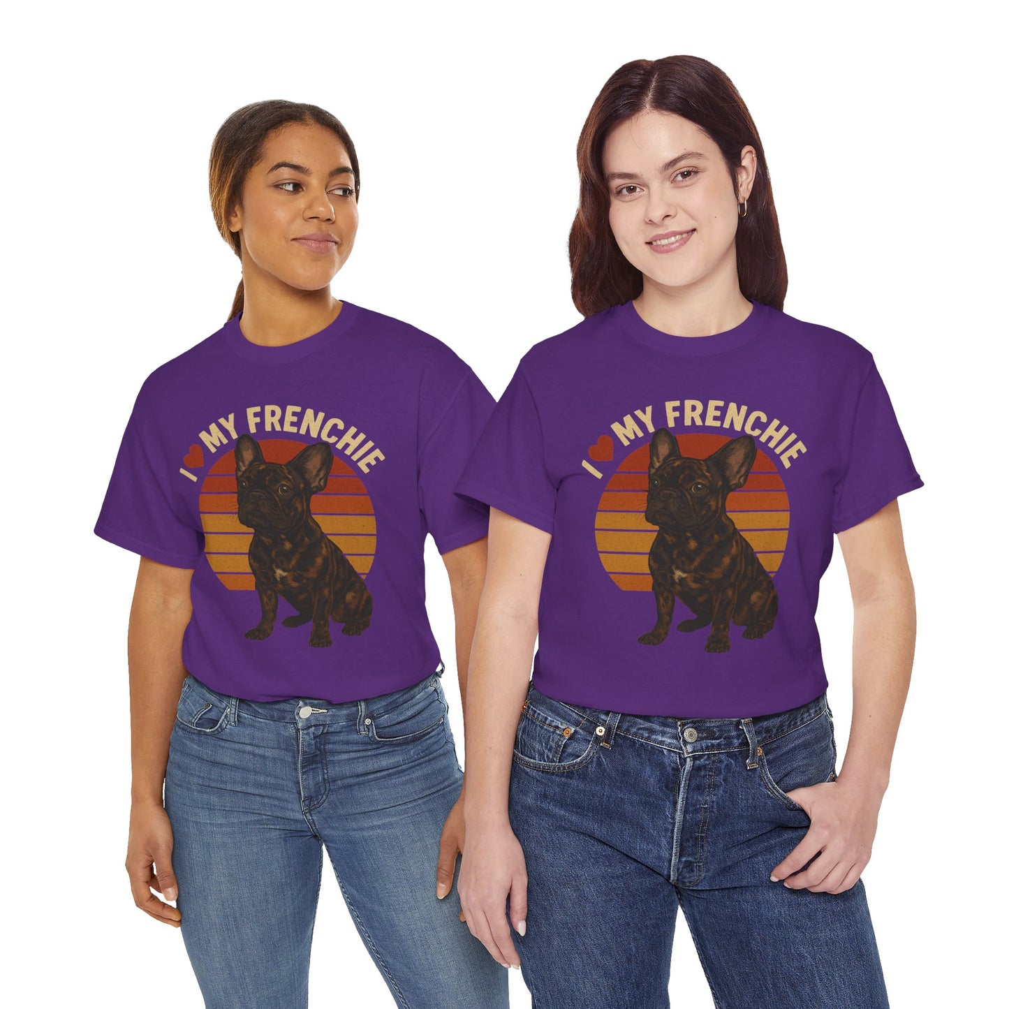 I Love My Frenchie T-Shirt | Merle French Bulldog Retro Tee | Vintage Dog Lover Shirt | Frenchie Mom & Dad Gift