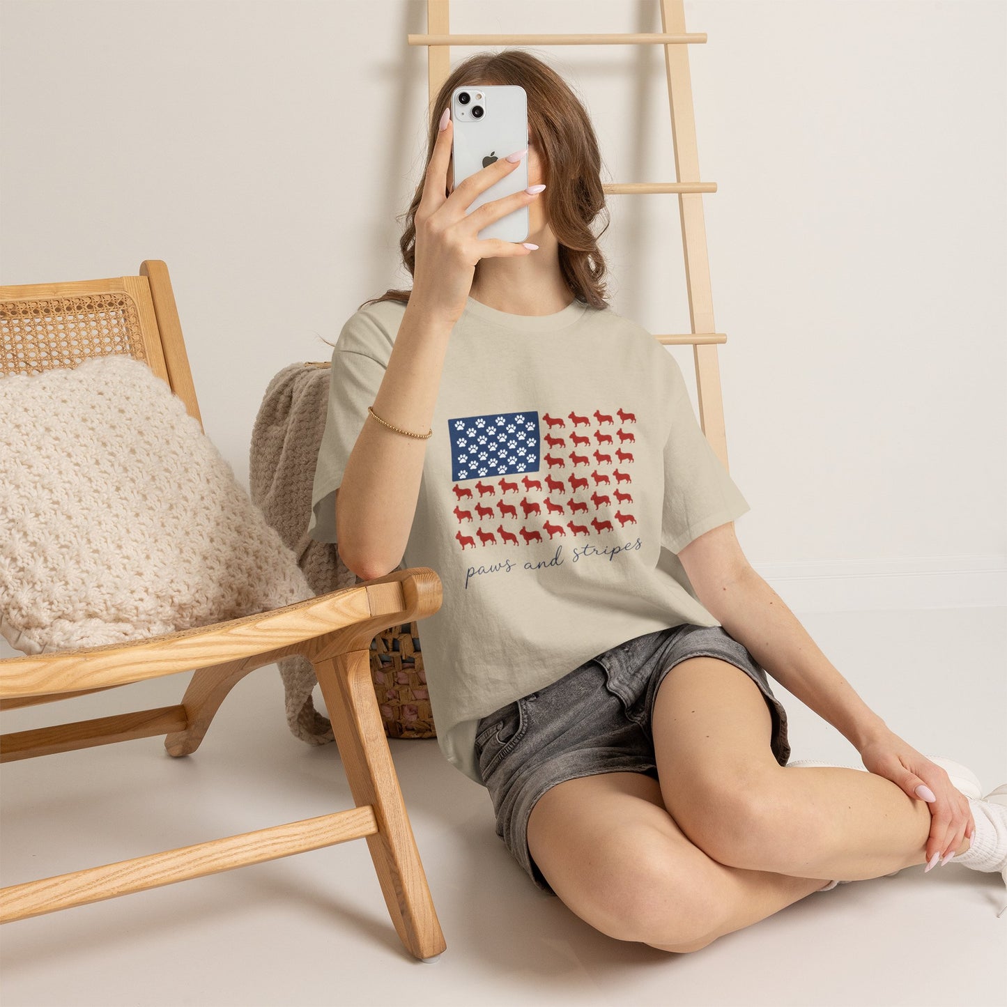 Paws and Stripes Shirt, Patriotic French Bulldog Tee, Frenchie American Flag Shirt, 4th of July Dog Lover Gift, USA Frenchie Tee
