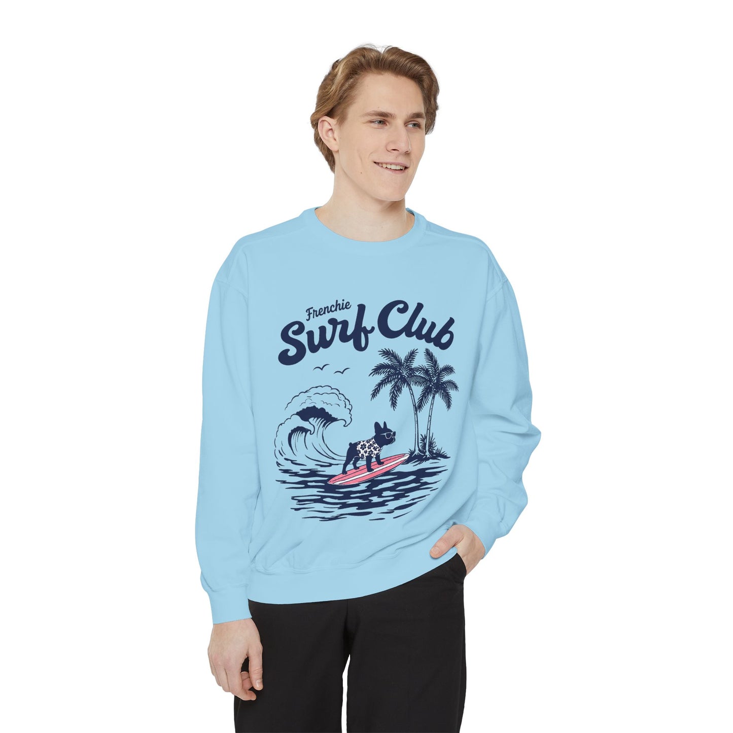 Surf Club Sweatshirt — Frenchie Surfing Graphic Crewneck