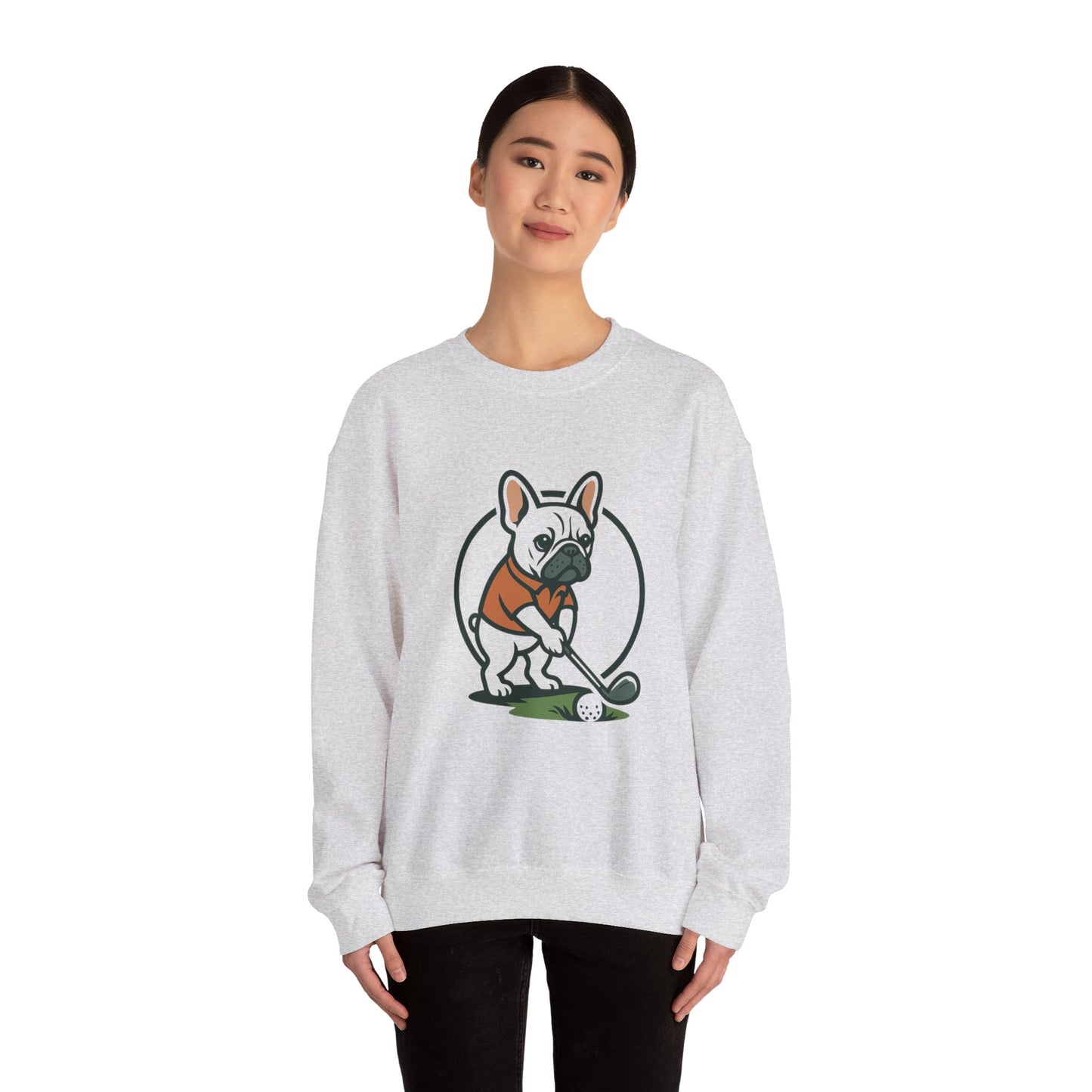 Cute Golfing Dog Sweatshirt | Unisex Heavy Blend Crewneck | Perfect for Dog Lovers, Golf Enthusiasts, and Casual Outings
