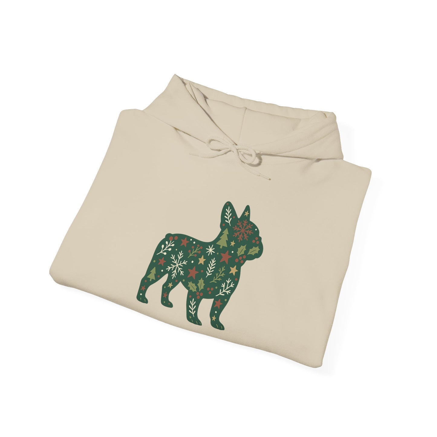 Christmas Frenchie Hoodie | Holiday French Bulldog Sweatshirt | Cute Dog Mom Gift | Frenchie Lover Xmas Hoodie | Winter Dog Silhouette Pullover