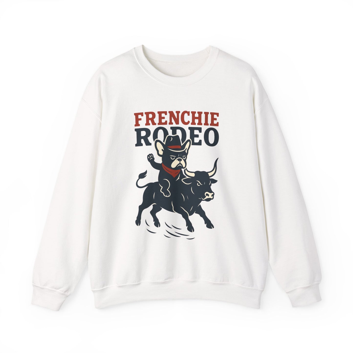 Frenchie Rodeo Sweatshirt – Cowboy French Bulldog Crewneck, Western Dog Lover Gift, Funny Rodeo Pullover for Pet Moms & Dads