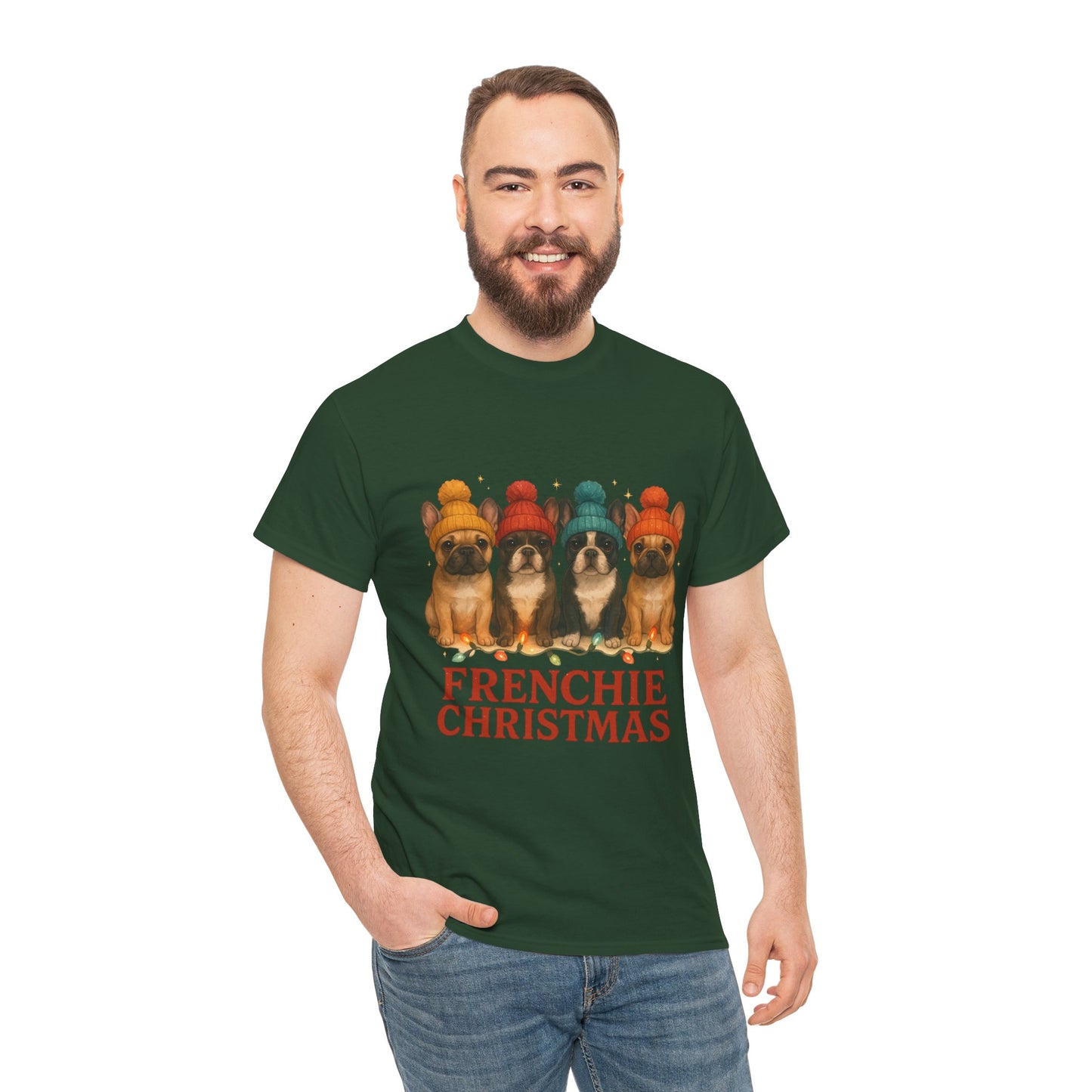 Frenchie Christmas Shirt | Cute French Bulldog Holiday Tee | Frenchie Dog Lovers Xmas Gift | Cozy Winter Pup T-Shirt